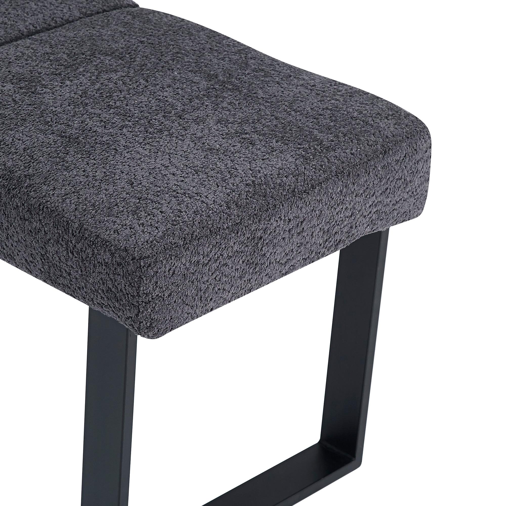 Bronx Dining Bench - Dark Grey Fabric