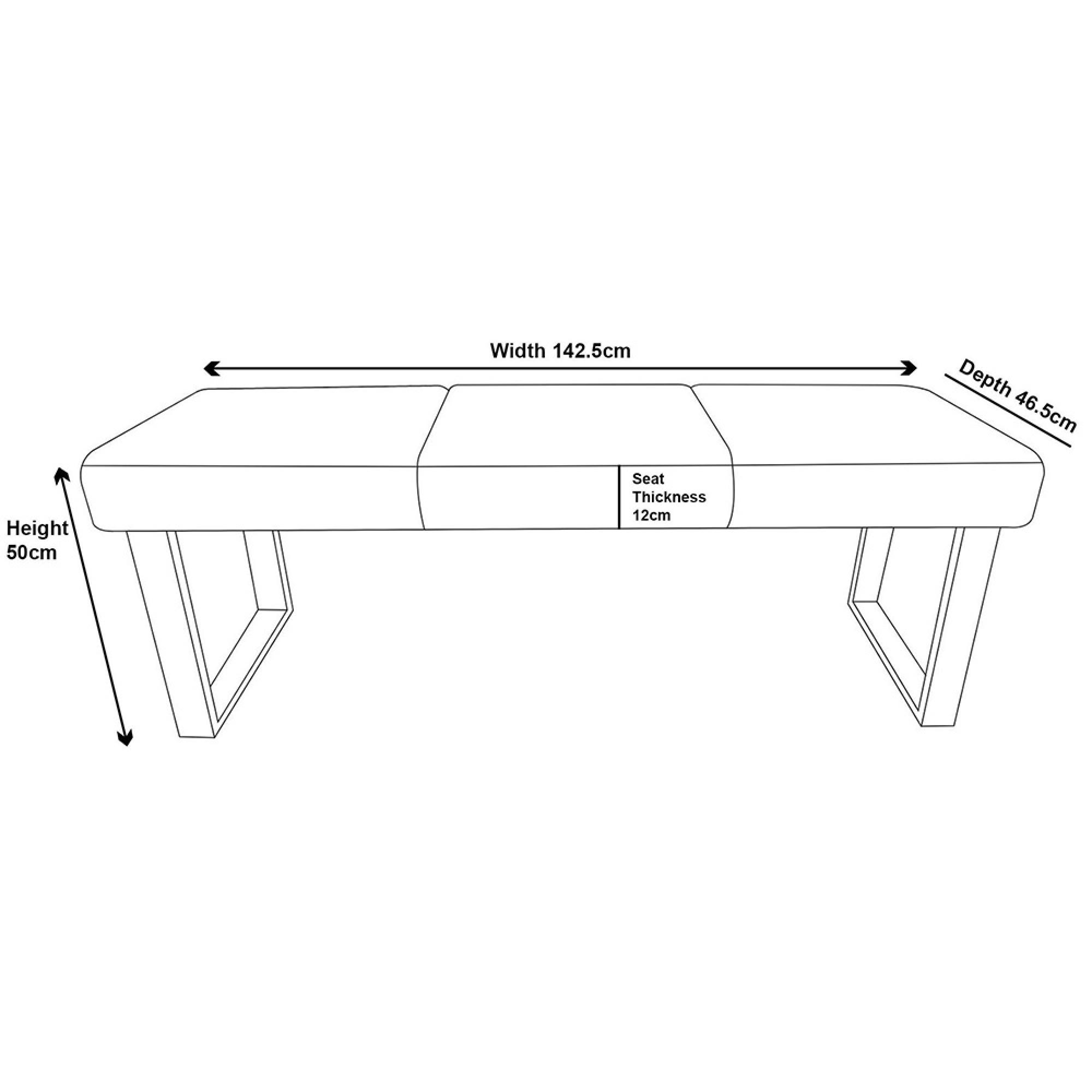 Bronx Dining Bench - Dark Grey Fabric
