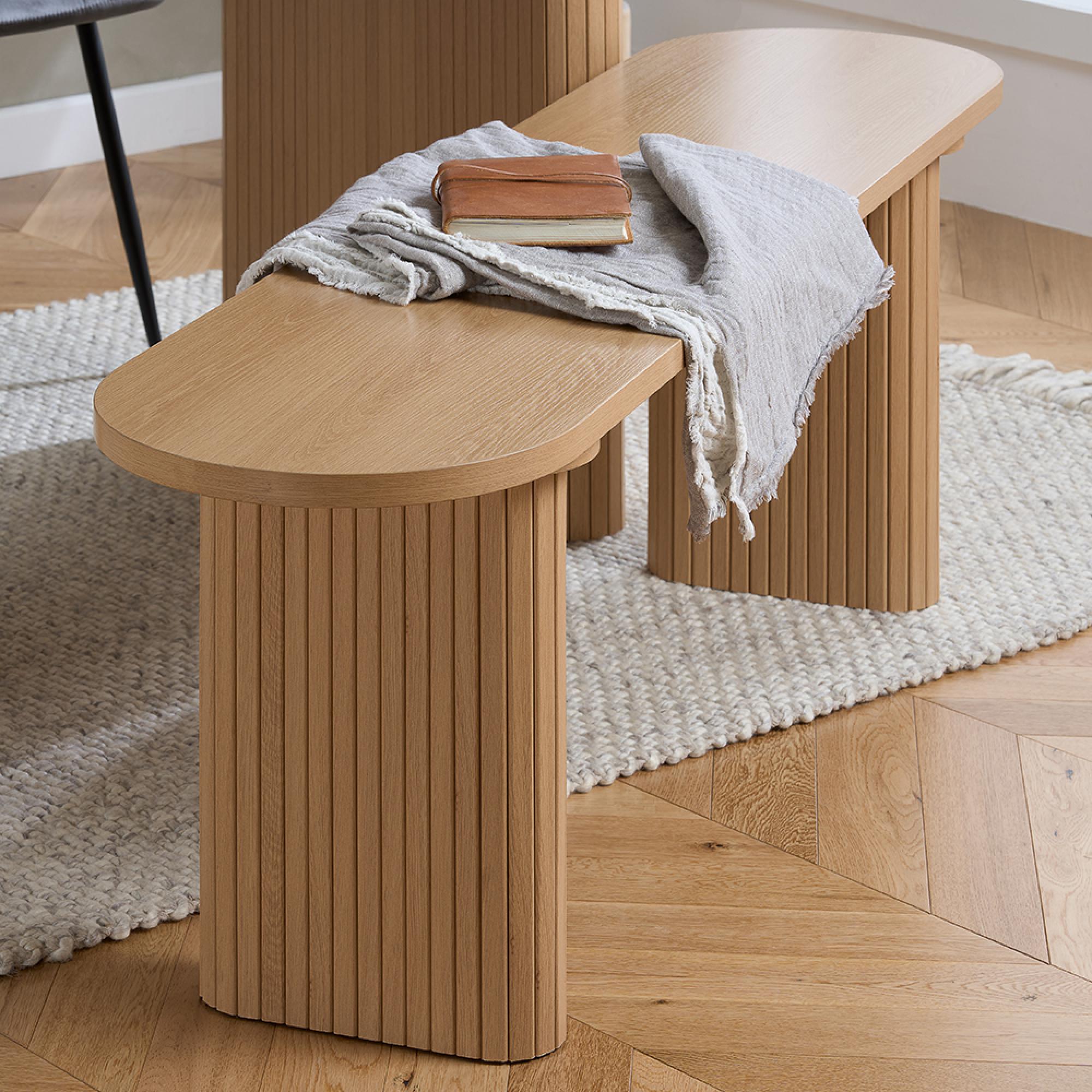 Axel Dining Bench - Oak Fluted