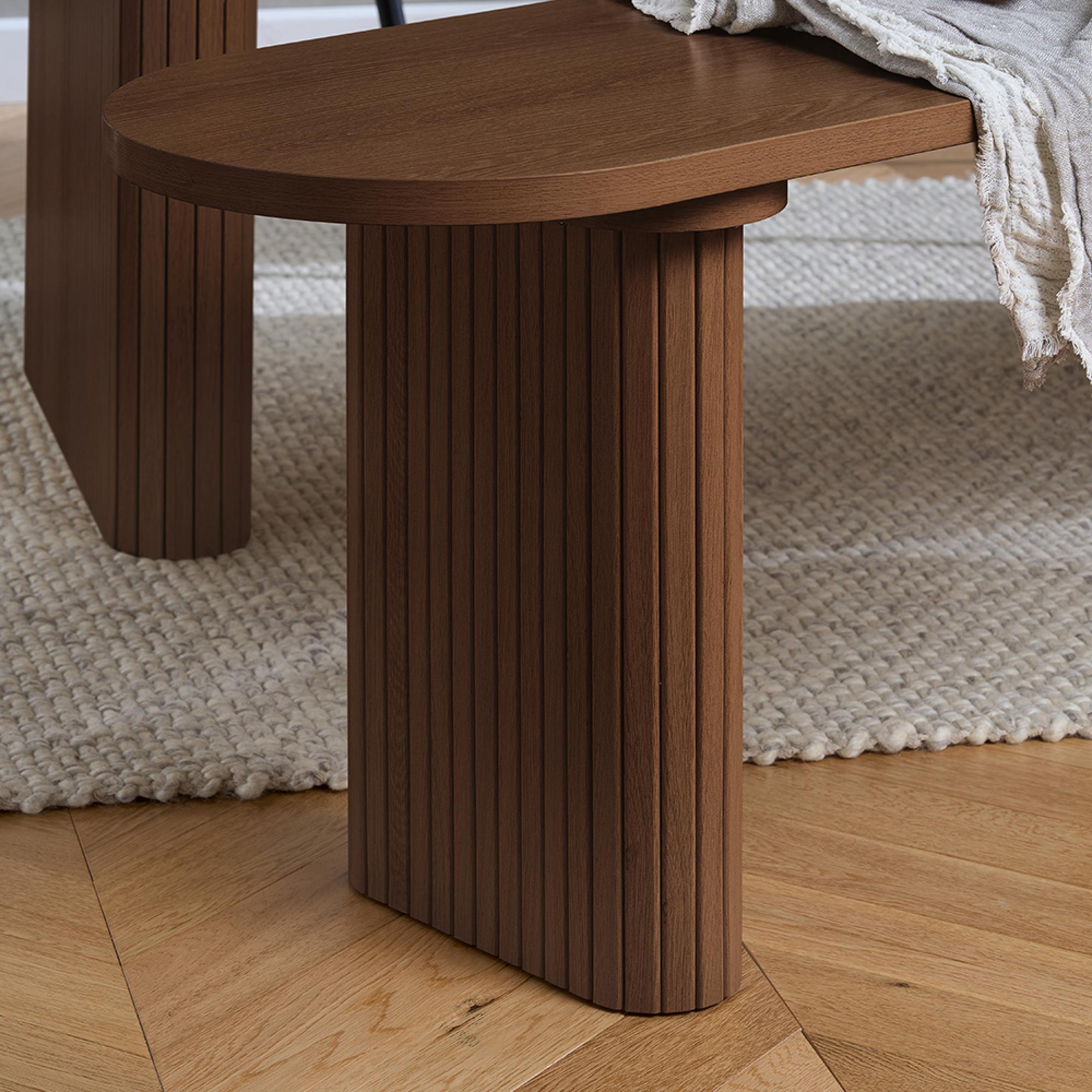 Axel Dining Bench - Walnut Fluted