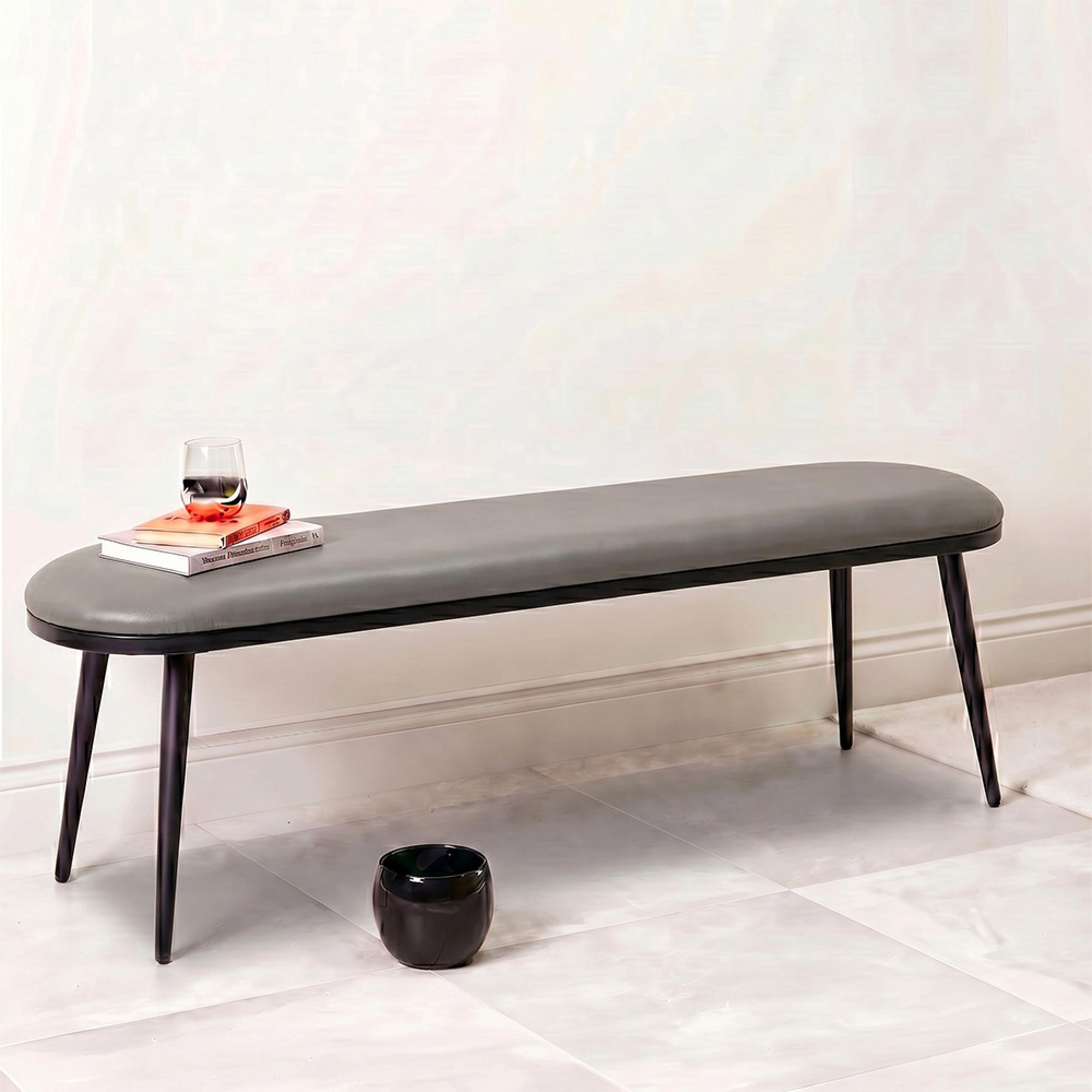 Ace Dining Bench - Grey Fabric