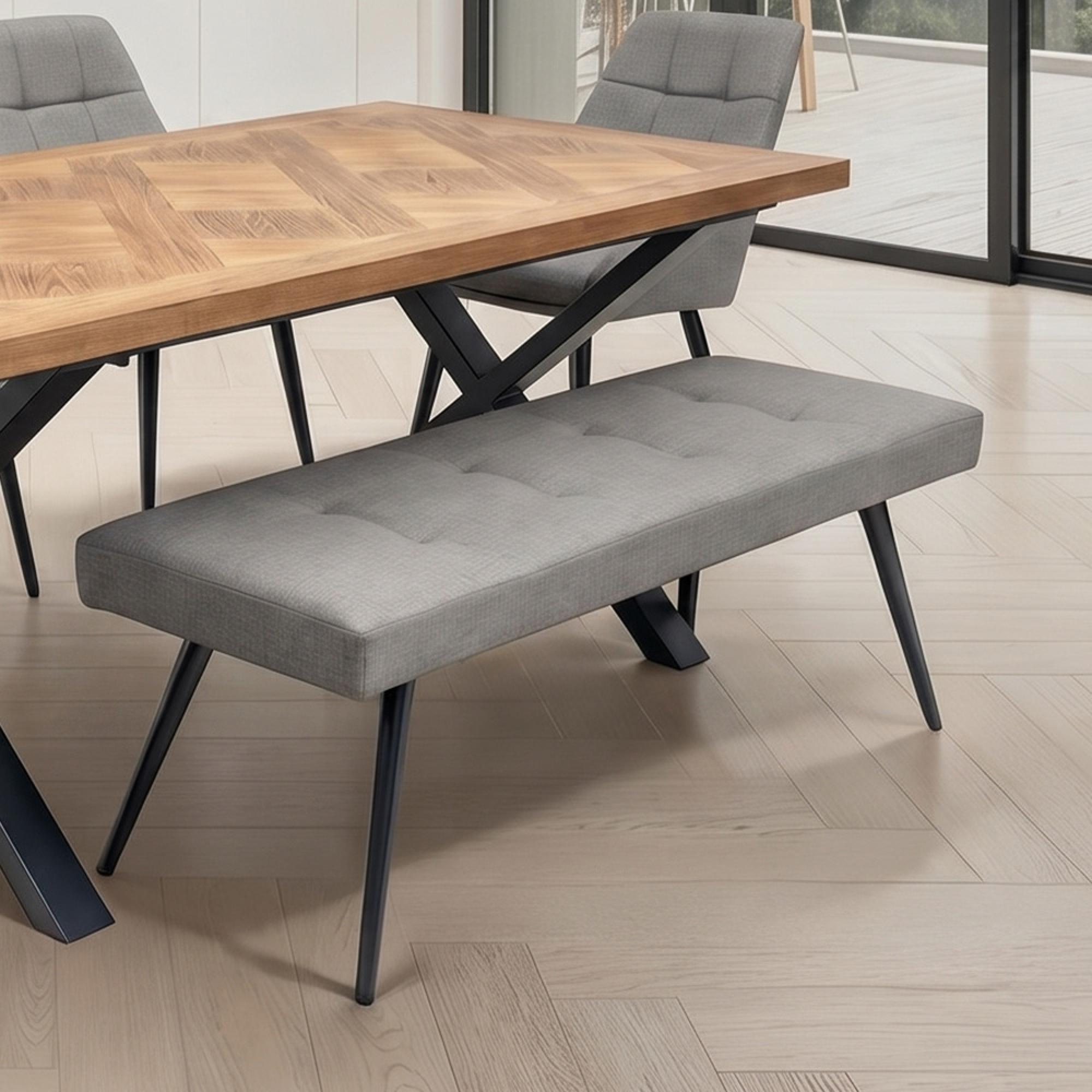 Ava Dining Bench - Taupe Faux Leather