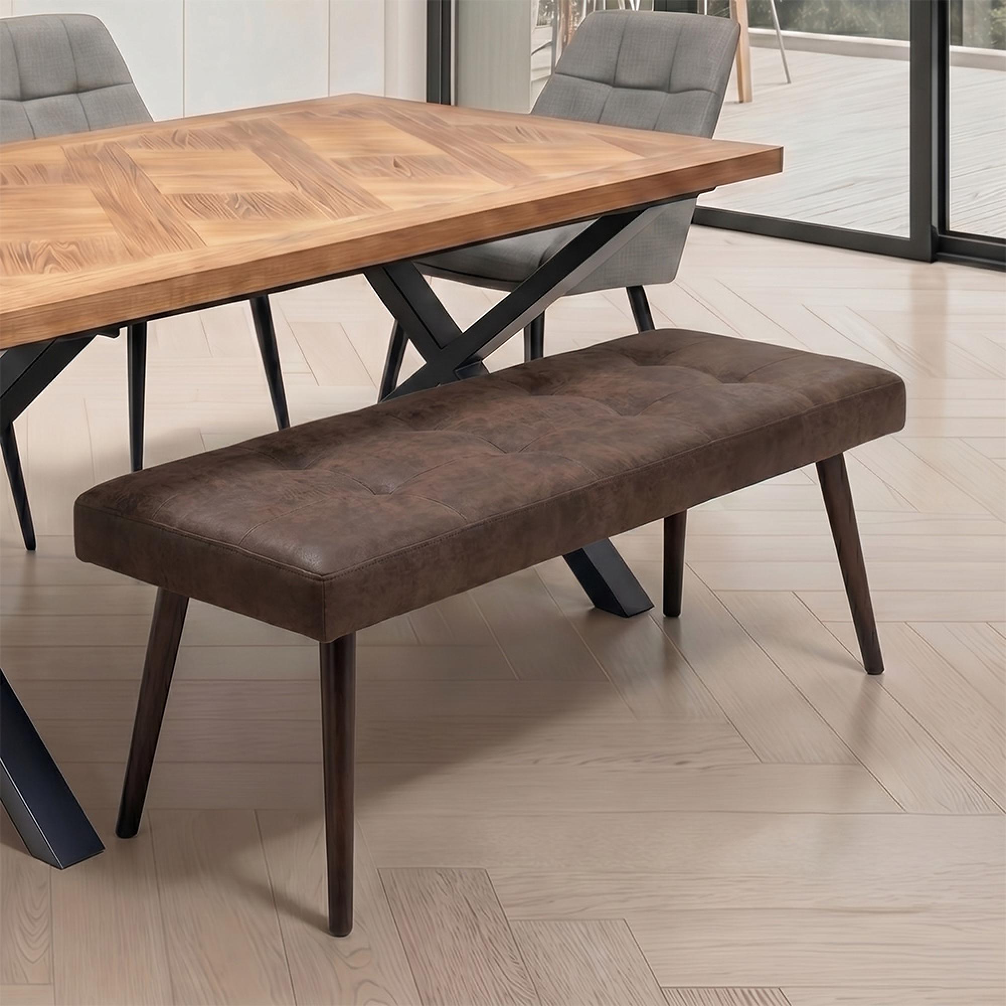 Sabena Dining Bench - Antique Ebony Fabric