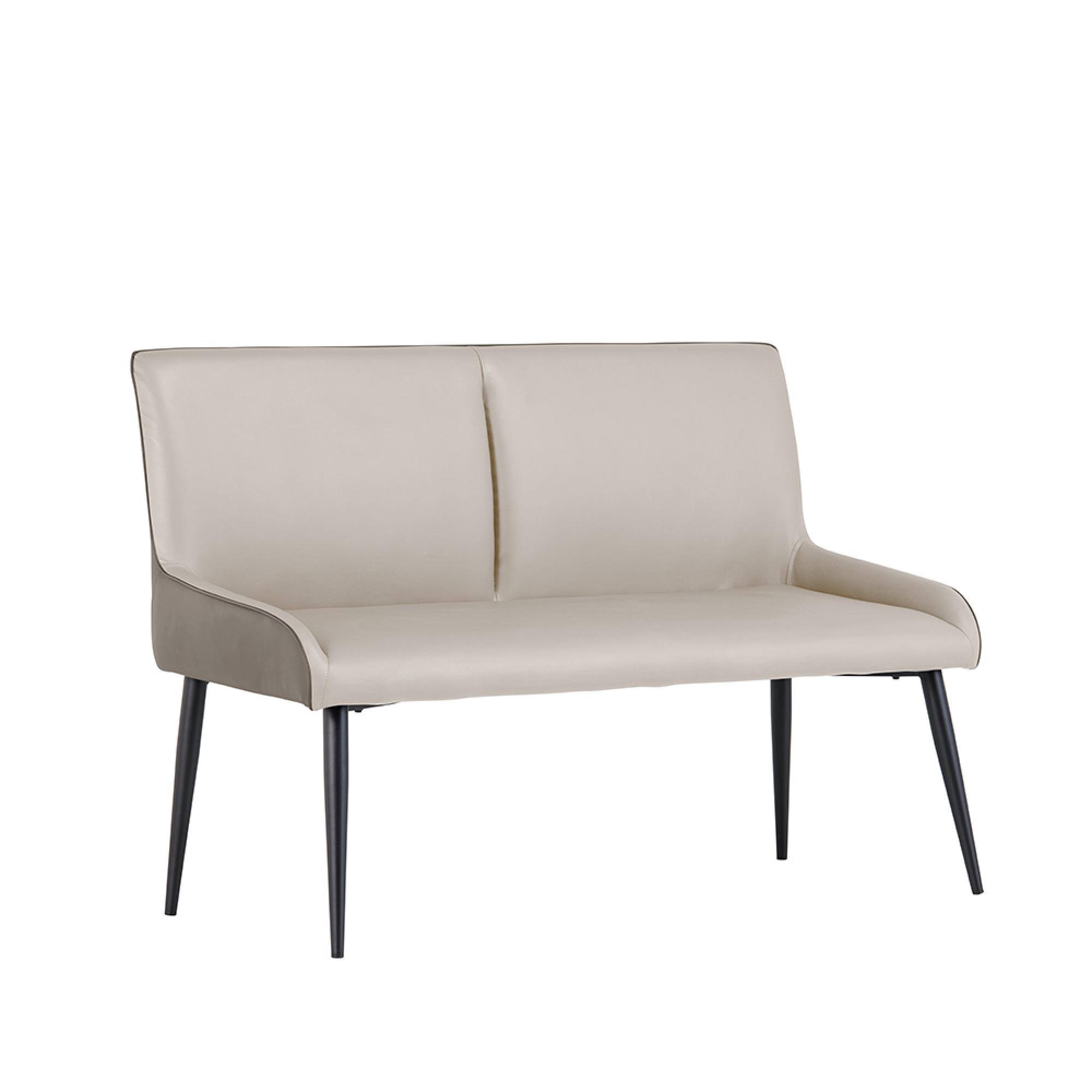 Nardo Dining Bench - Light Grey Faux Leather