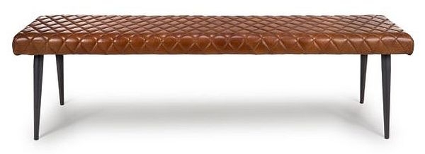 Austin Bench - Tan Brown - Real Leather
