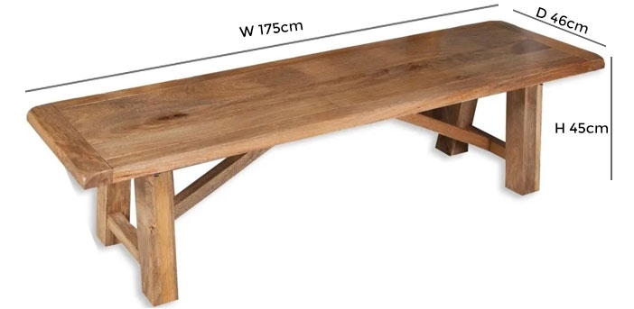Bombay Solid Mango Wood 175cm Bench