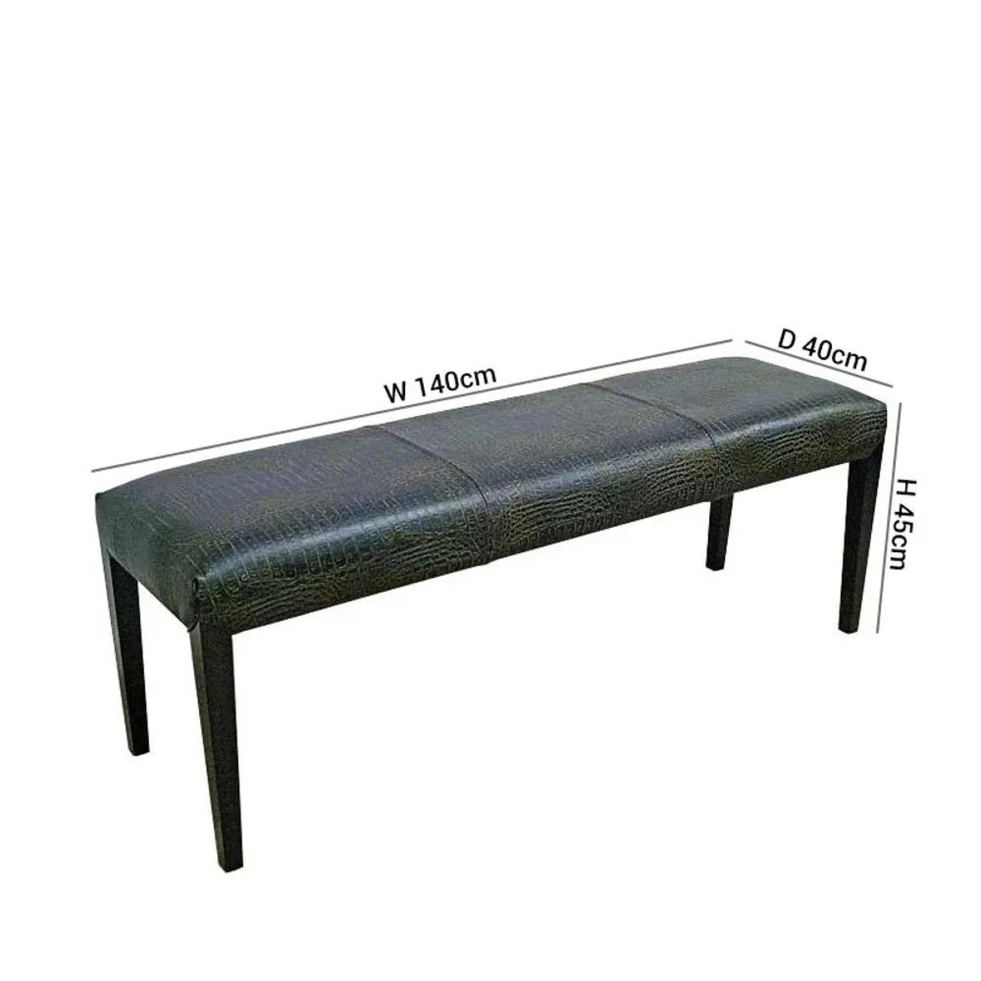 Clearance - Juliette Crocodile Brown Leather Brown Dining Bench - FSS16154