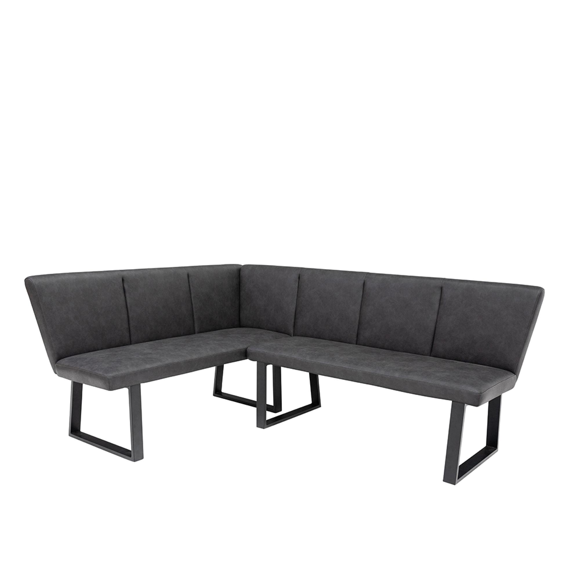 Franklin Charcoal Faux Leather Corner Dining Bench