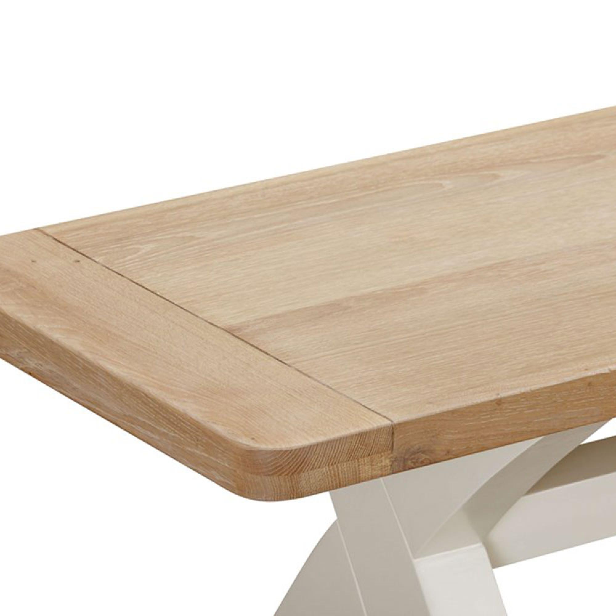 Hayley Dining Bench - with Cross Legs - Oak and White