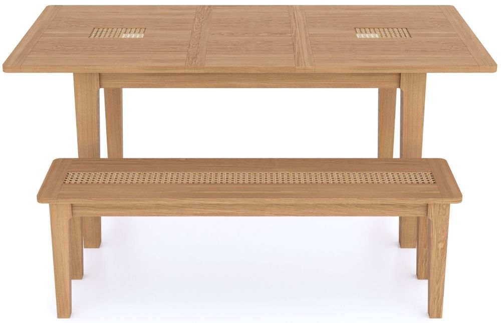 Henley Oak and Rattan Dining Bench