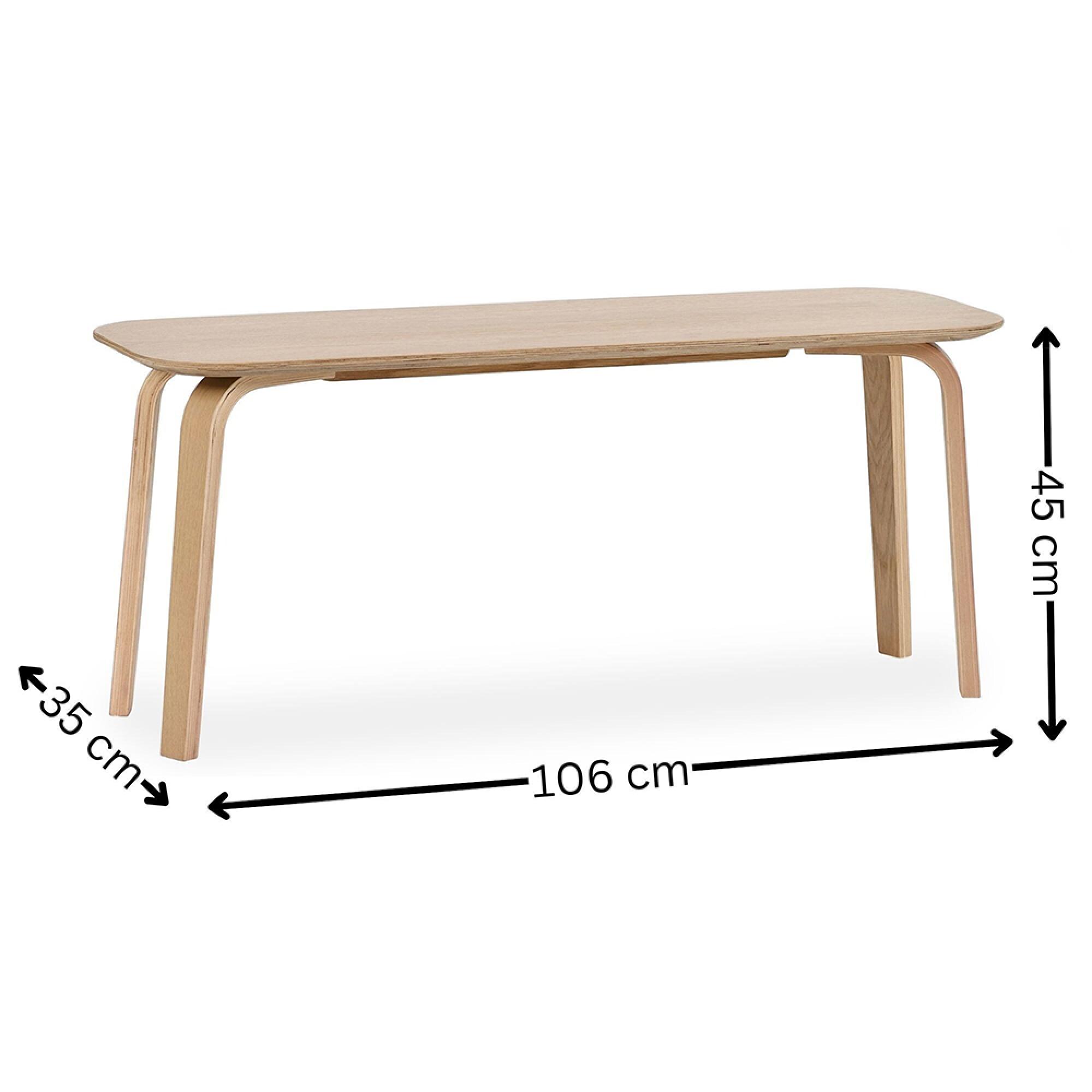 Kaito Oak Curved Leg Bench