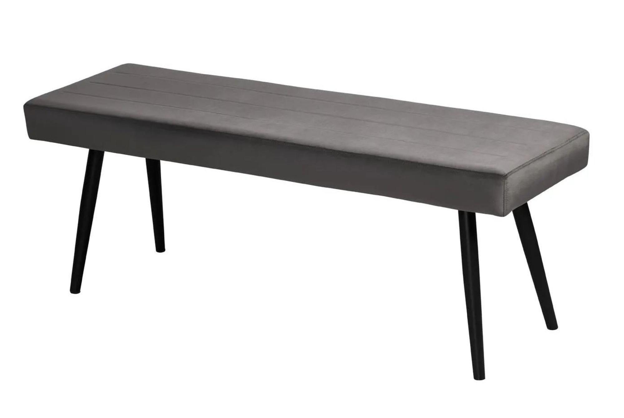 Keyser Grey Velvet Fabric Dining Bench