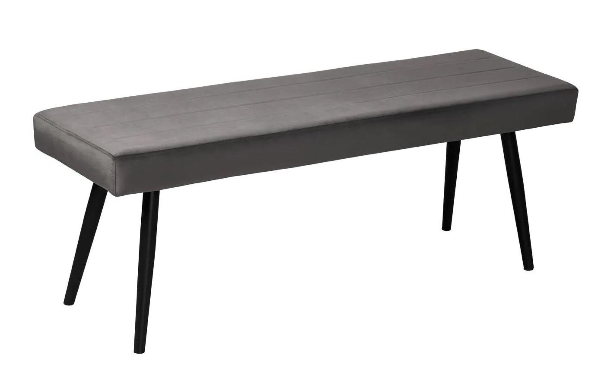 Keyser Grey Velvet Fabric Dining Bench