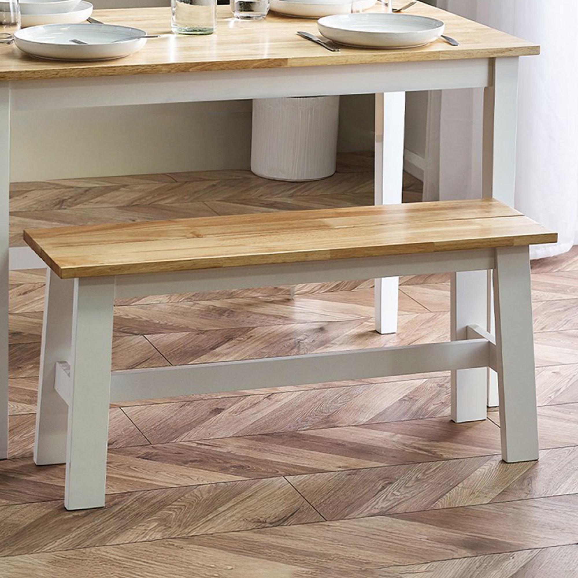 Linwood Dining Bench - Small - White Painted