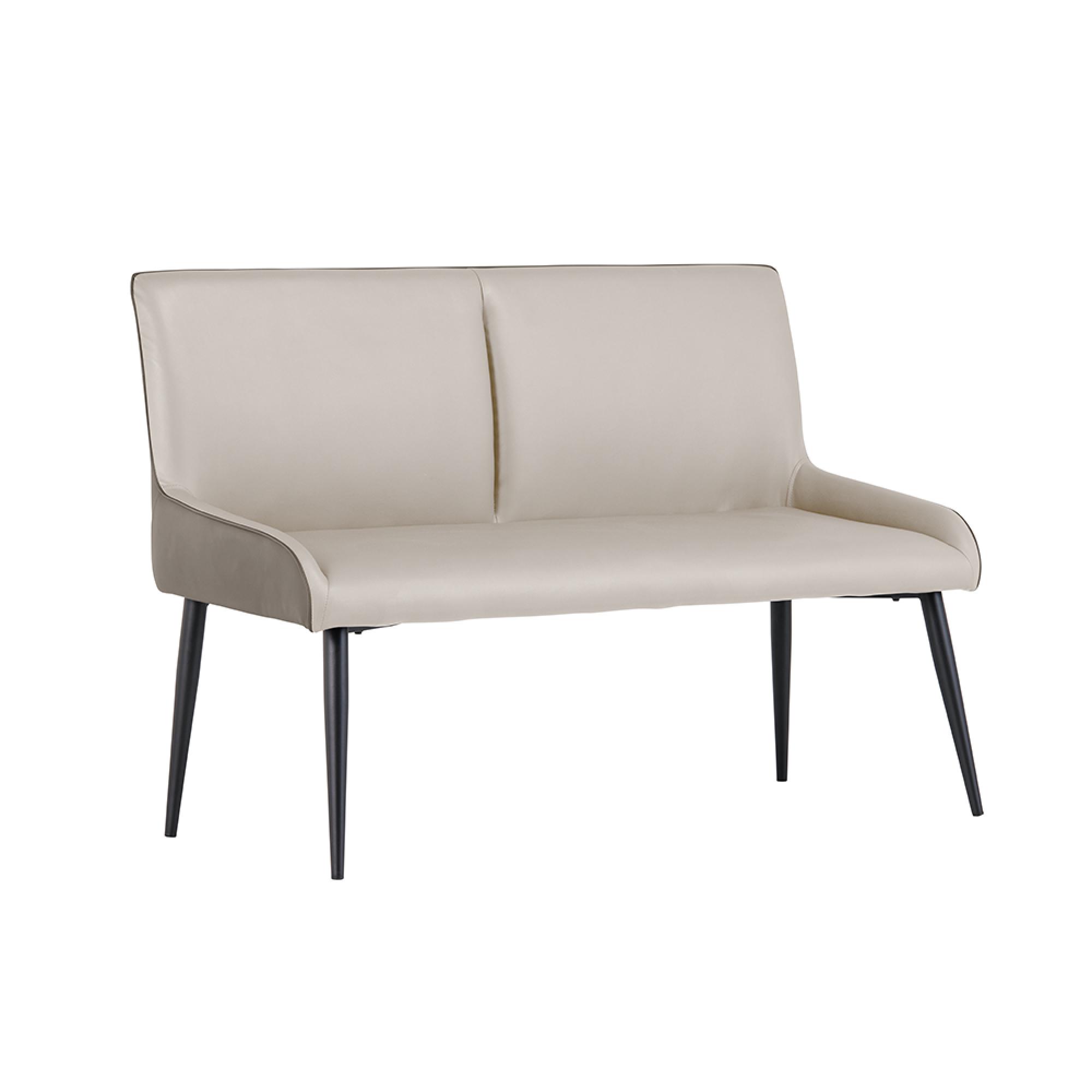 Nardo Light Grey Faux Leather Dining Bench