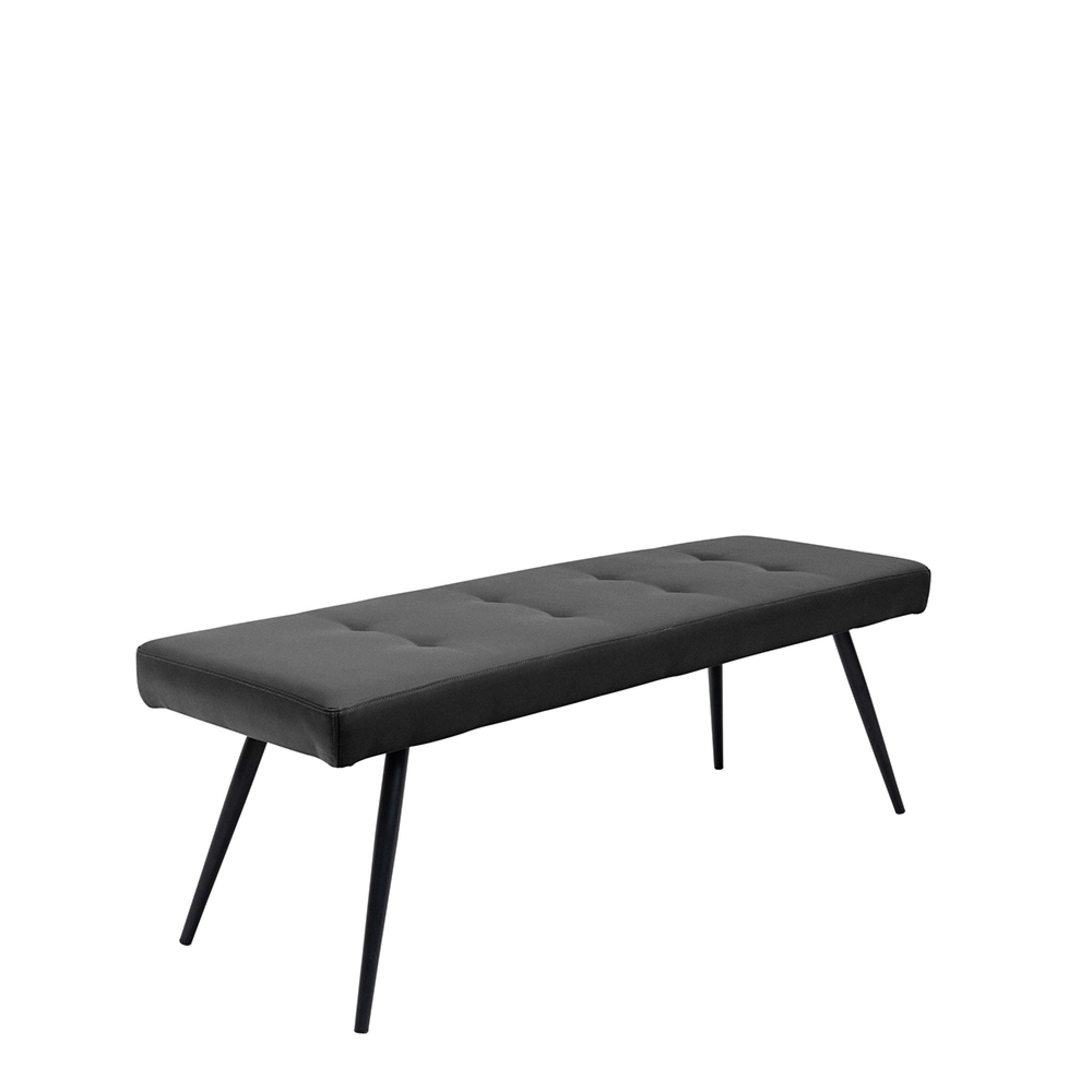 Sheldon Charcoal Faux Leather Dining Bench