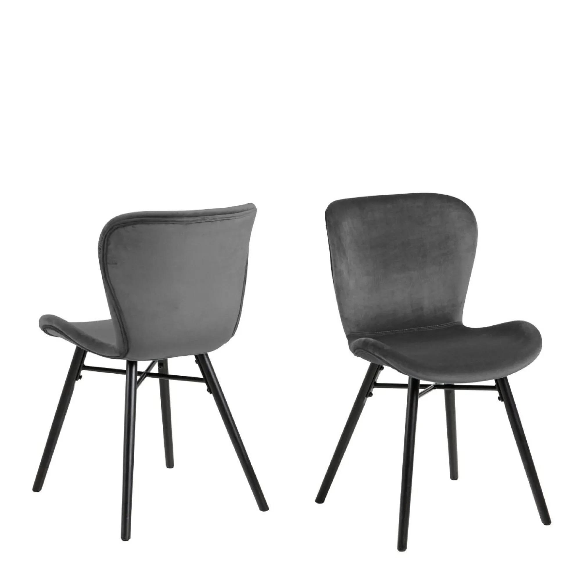 Batilda Dining Chair - Set of 2 - Dark Grey Fabric