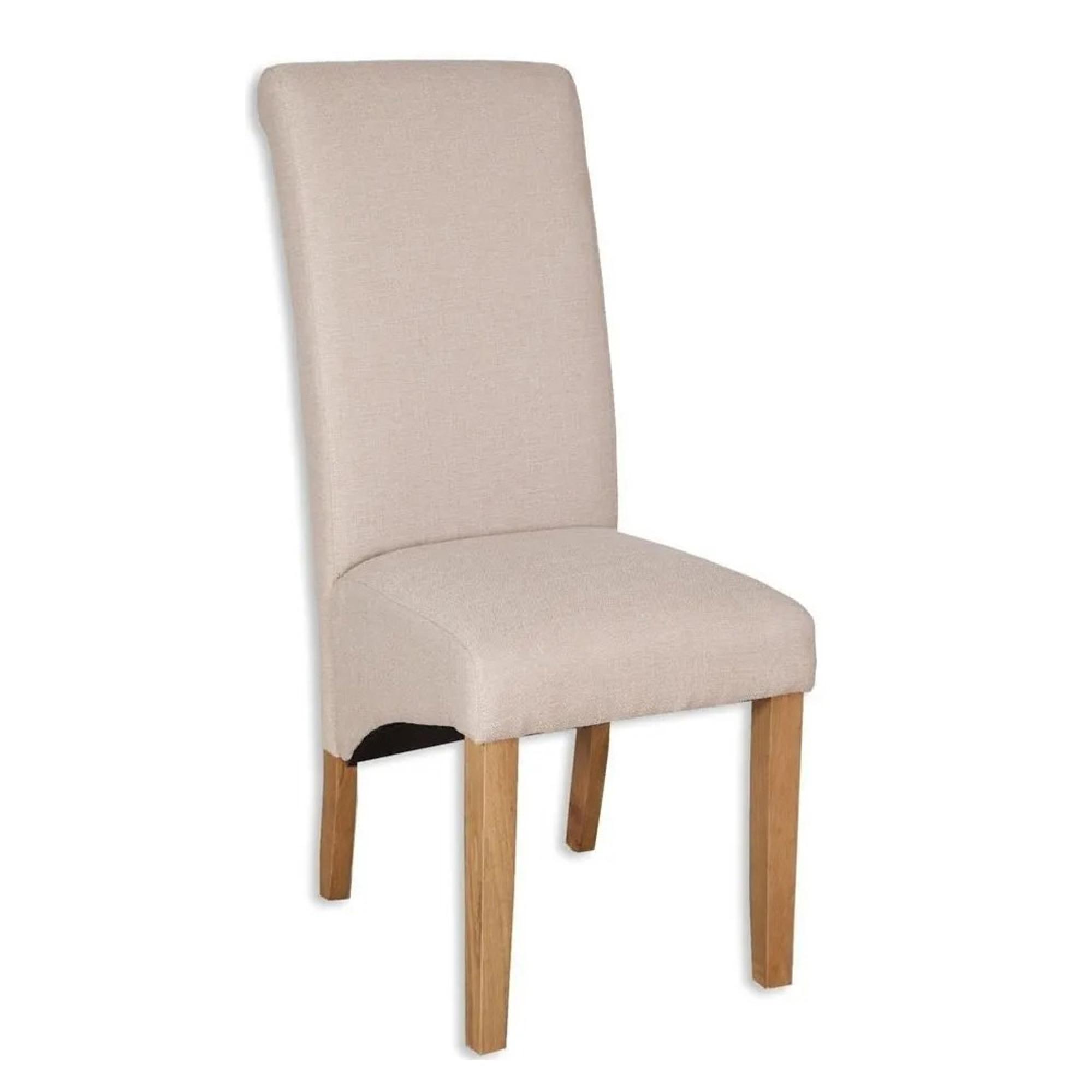 Melbourne Dining Chairs - Set of 2 - Roll Back - Fabric - Cream
