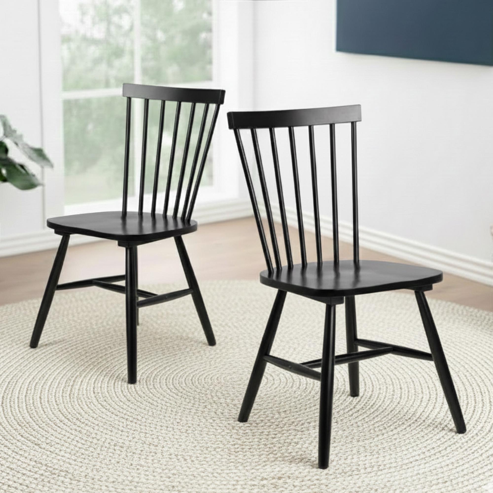 Riano Dining Chair - Set of 2 - Black - Spindle