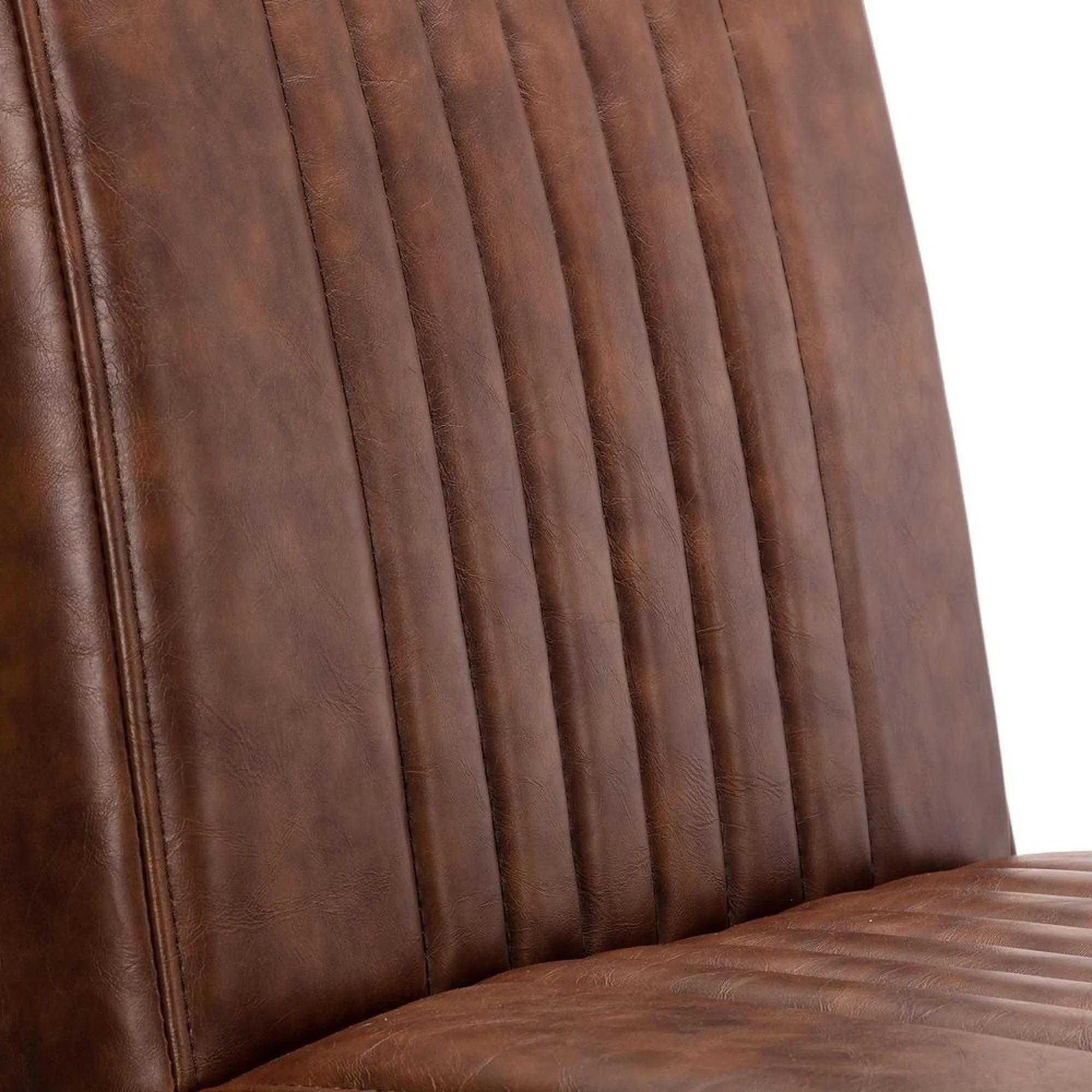 Brooklyn Cantilever Dining Chair - Set of 2 - Brown Faux Leather