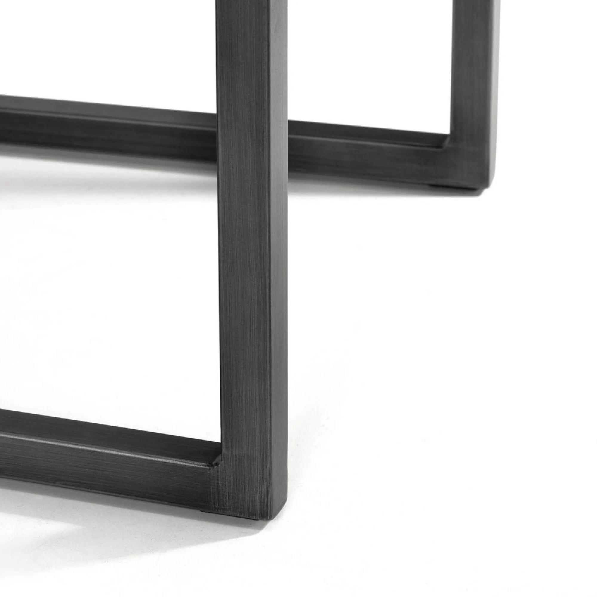 Brooklyn Cantilever Dining Chair - Set of 2 - Charcoal Grey Suede Fabric