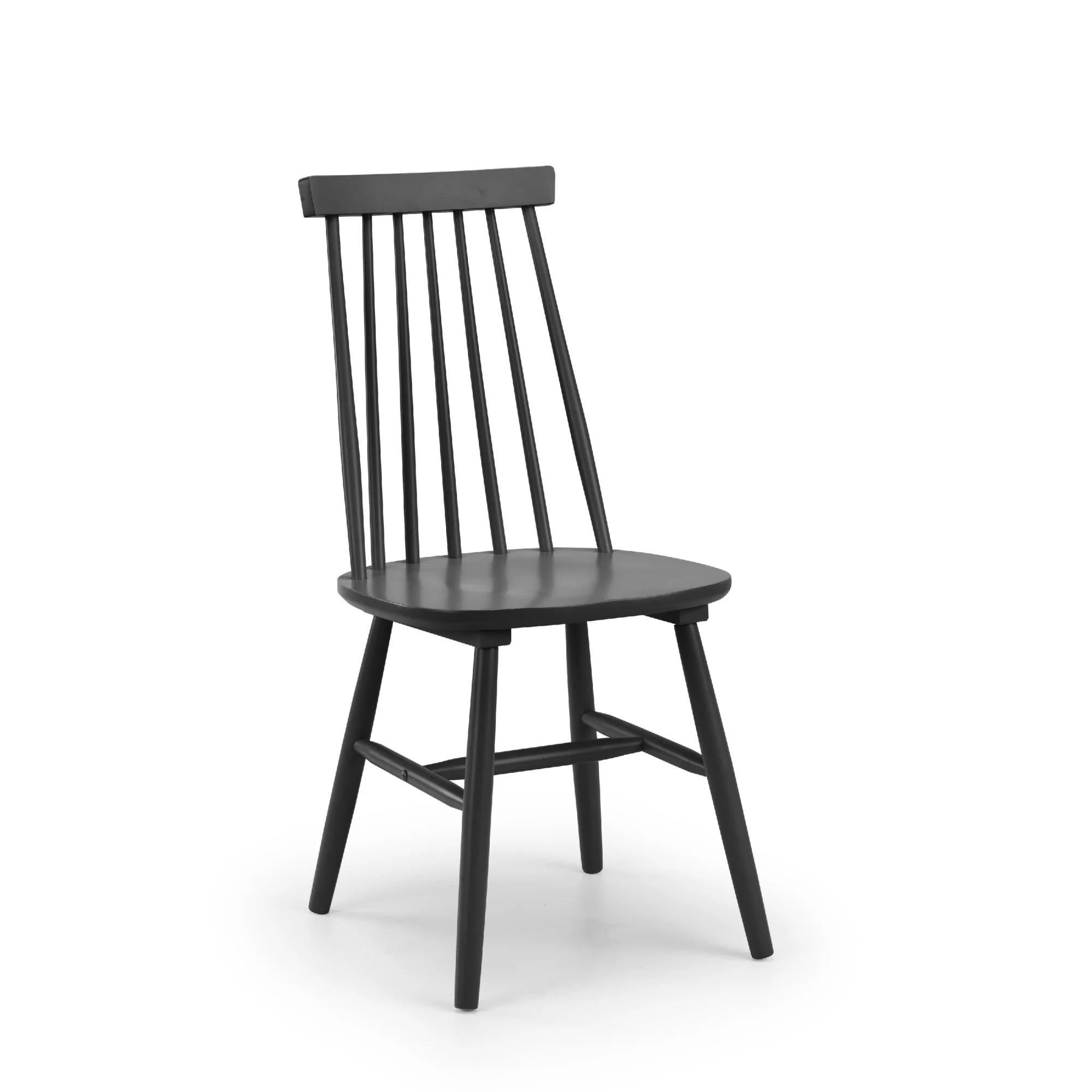Alassio Dining Chair - Set of 2 - Spindle Back - Black