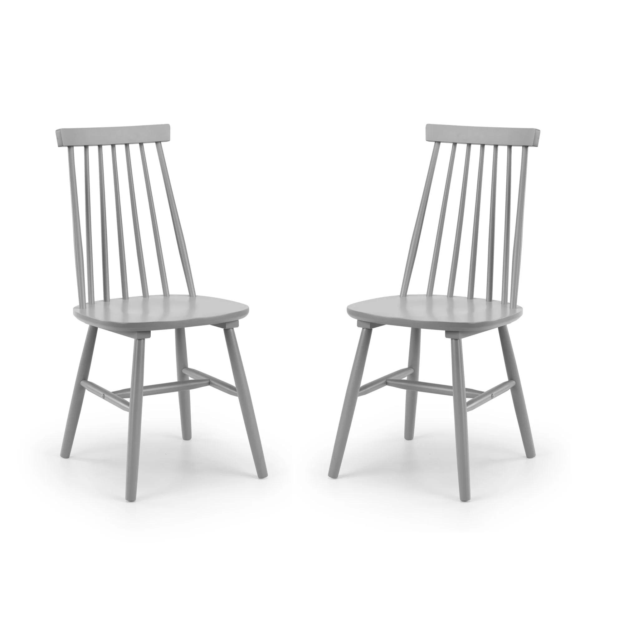 Alassio Dining Chair - Set of 2 - Spindle Back - Grey