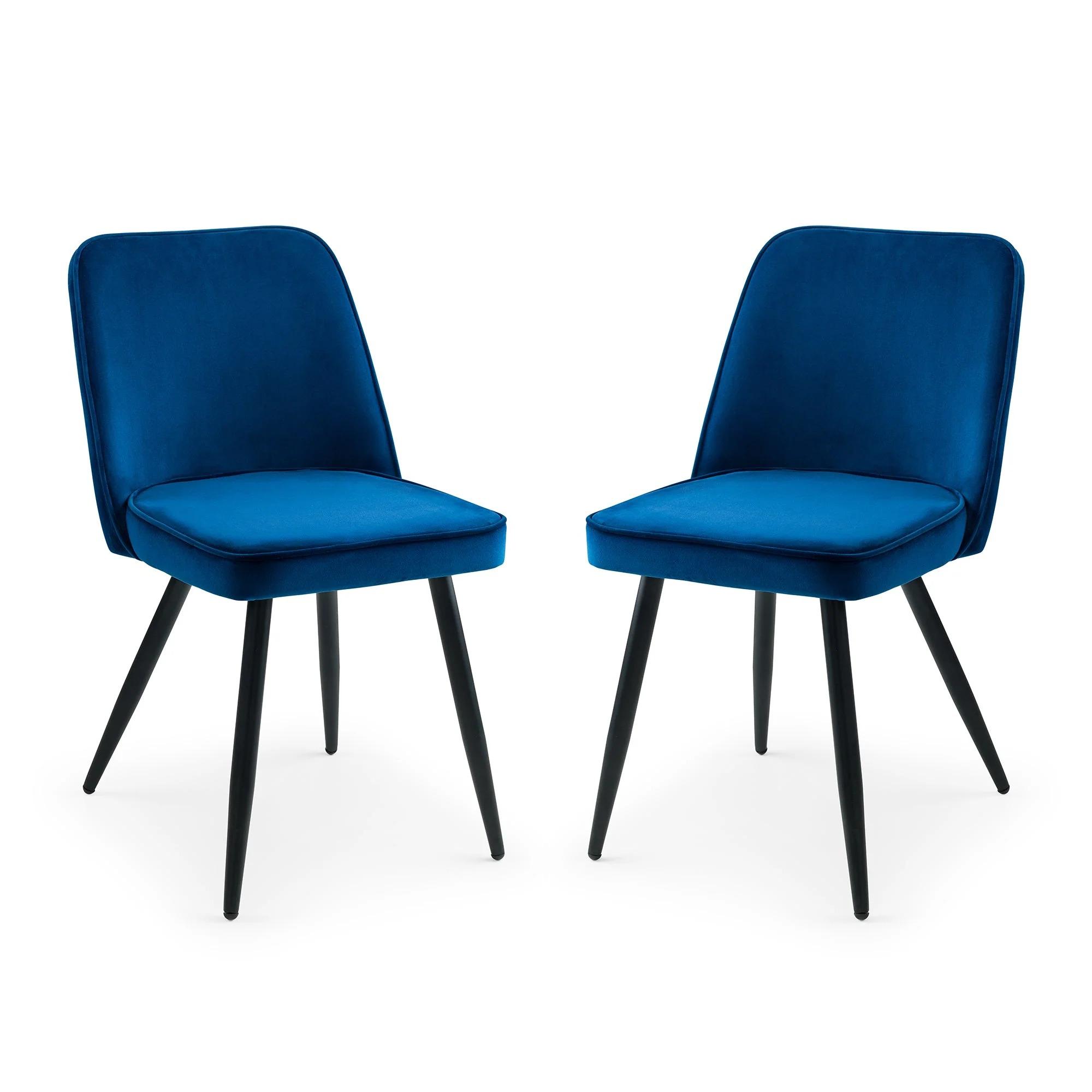 Burgess Dining Chair - Set of 2 - Blue Fabric