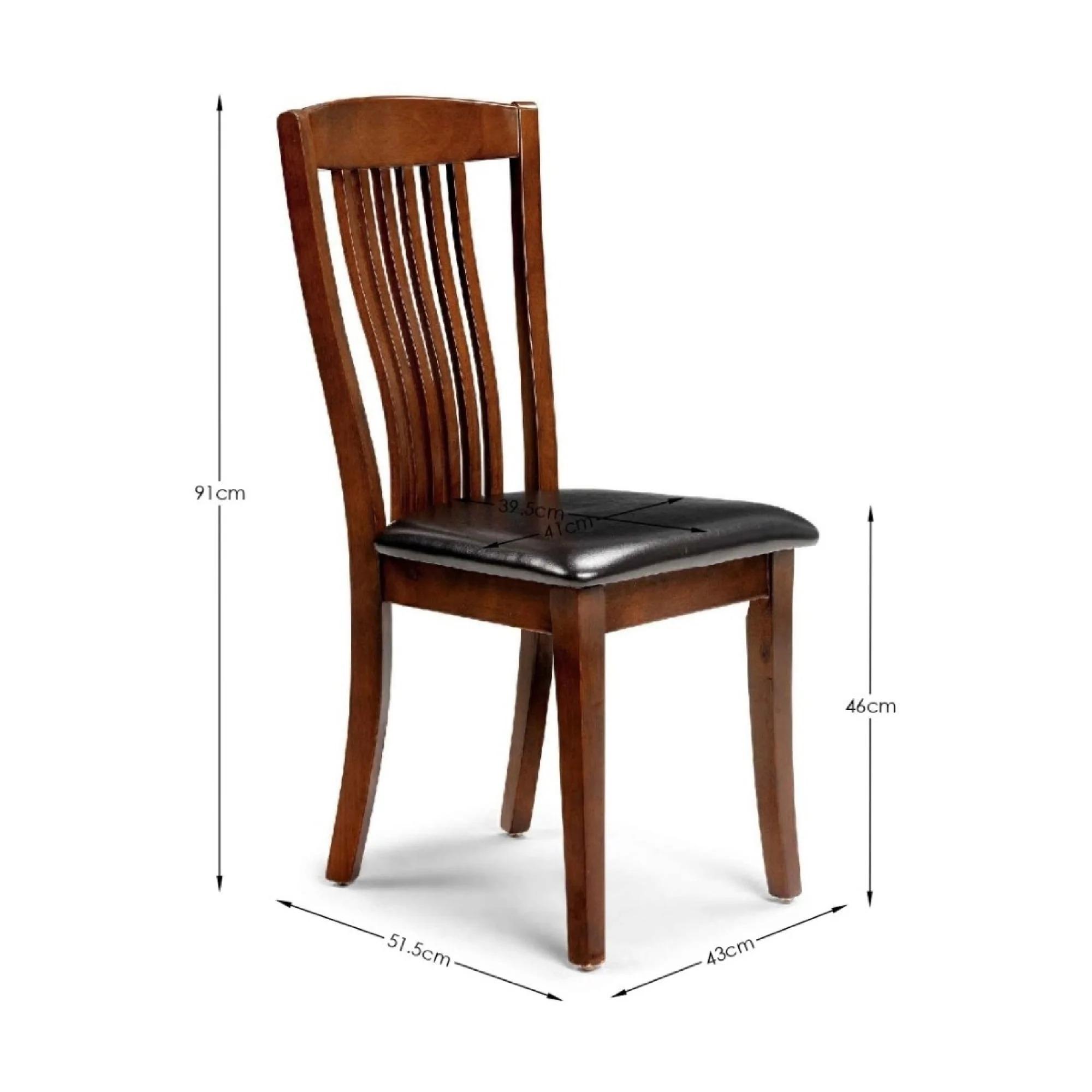 Canterbury Dining Chair - Set of 2 - Brown Wood