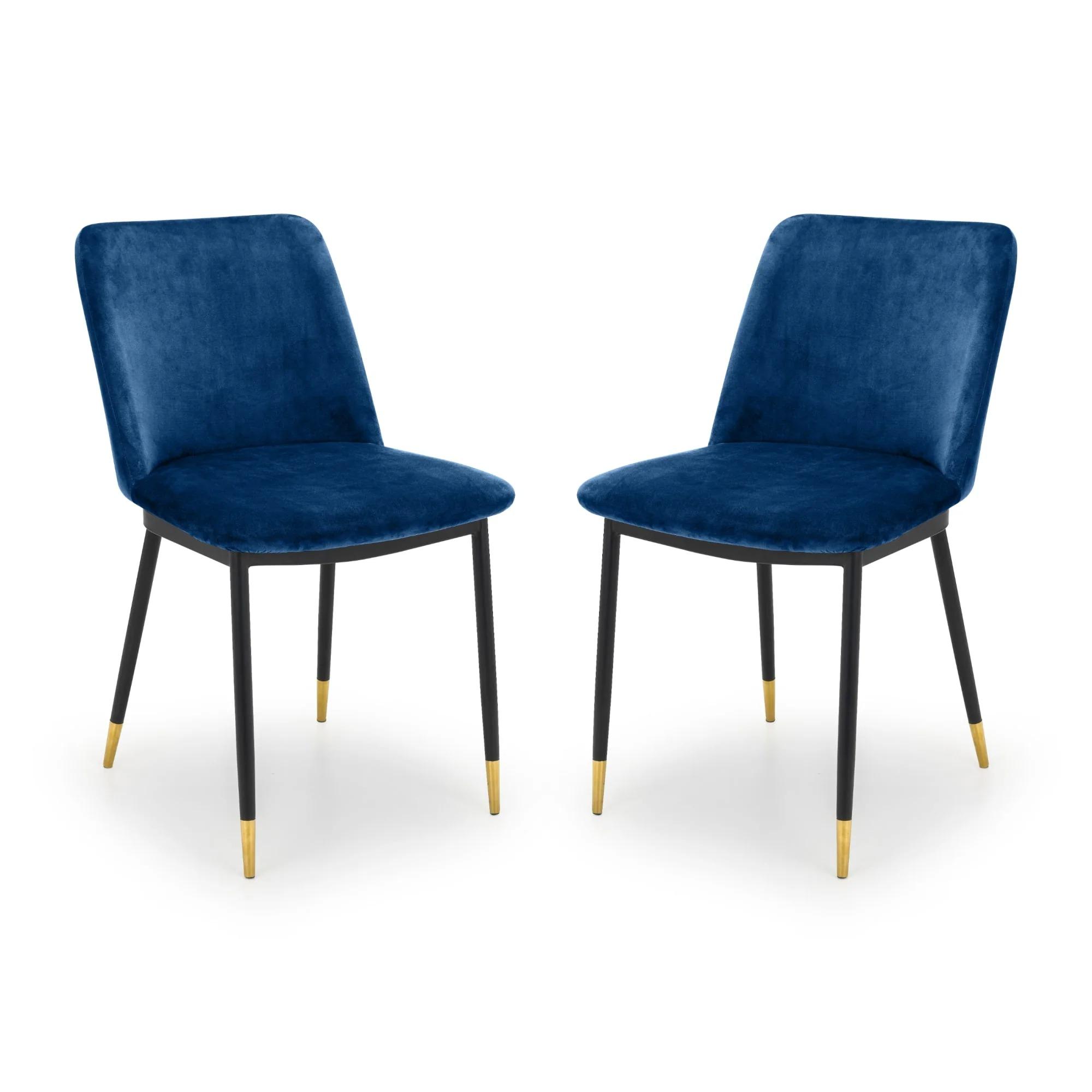 Delaunay Dining Chair - Set of 2 - Blue Fabric