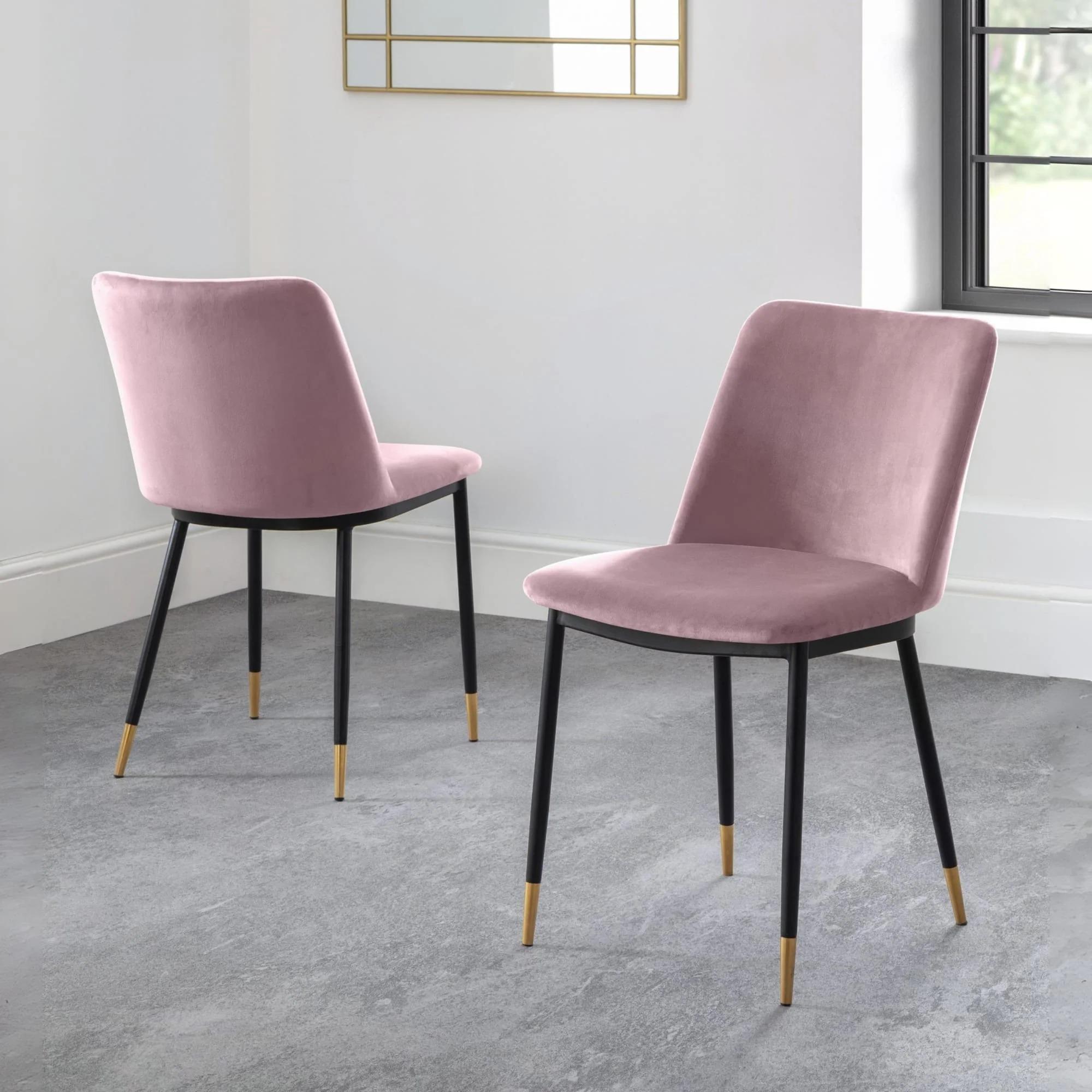Delaunay Dining Chair - Set of 2 - Pink Fabric