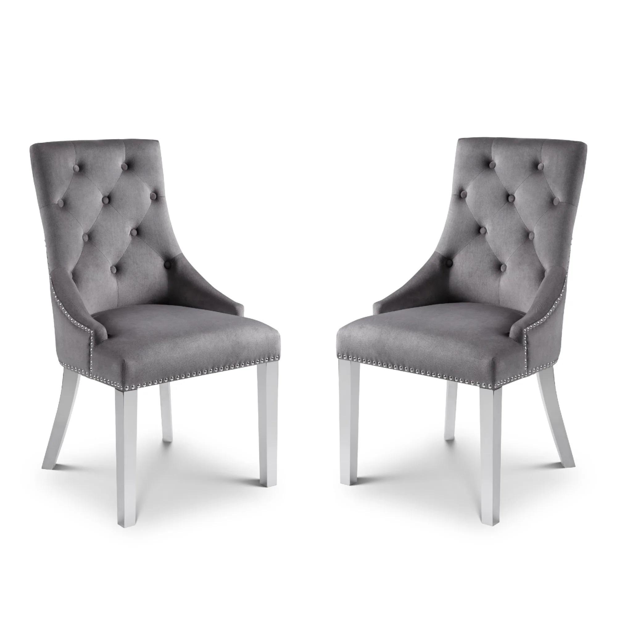 Gladstone Dining Chair - Set of 2 - Grey Fabric