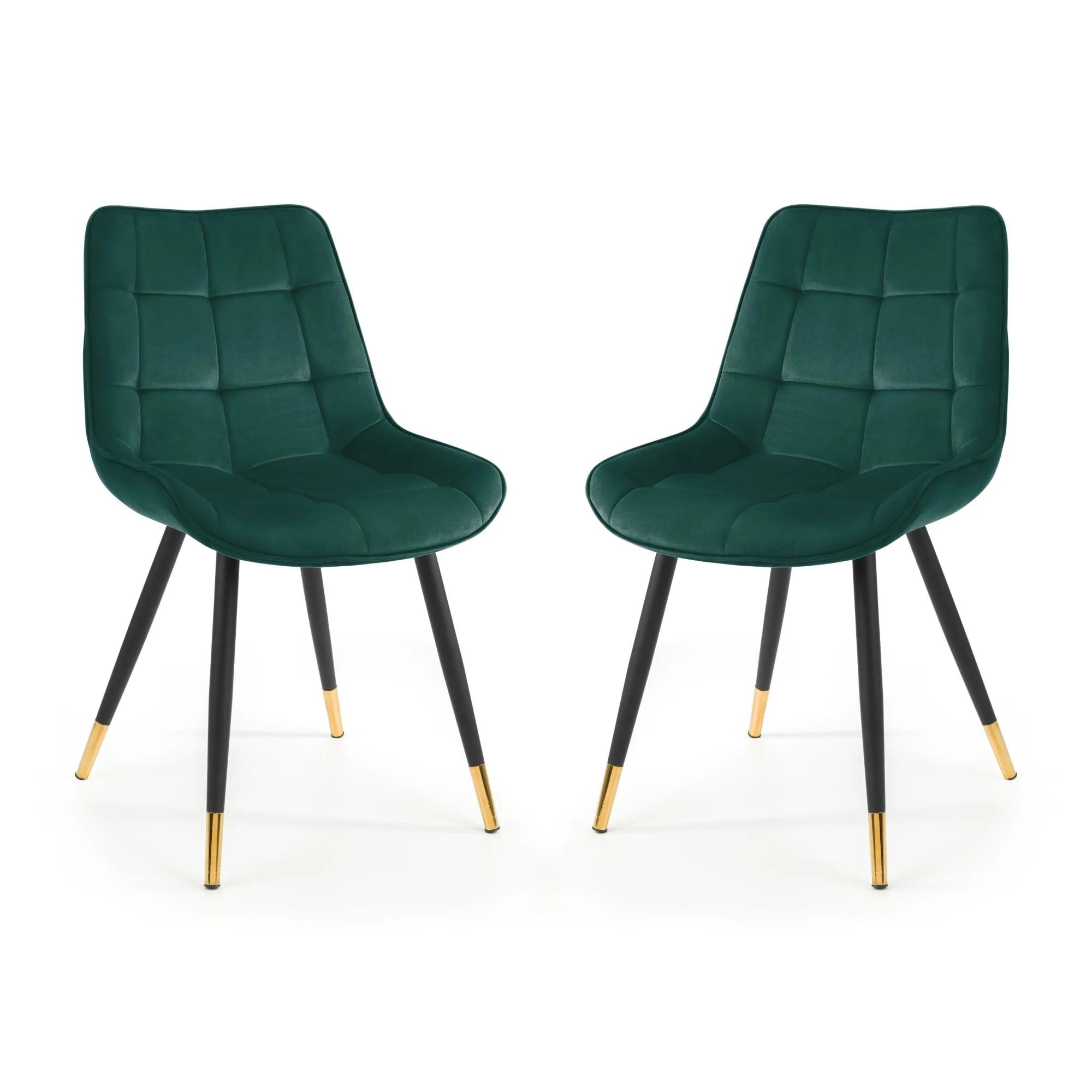 Hadid Dining Chair - Set of 2 - Green Fabric