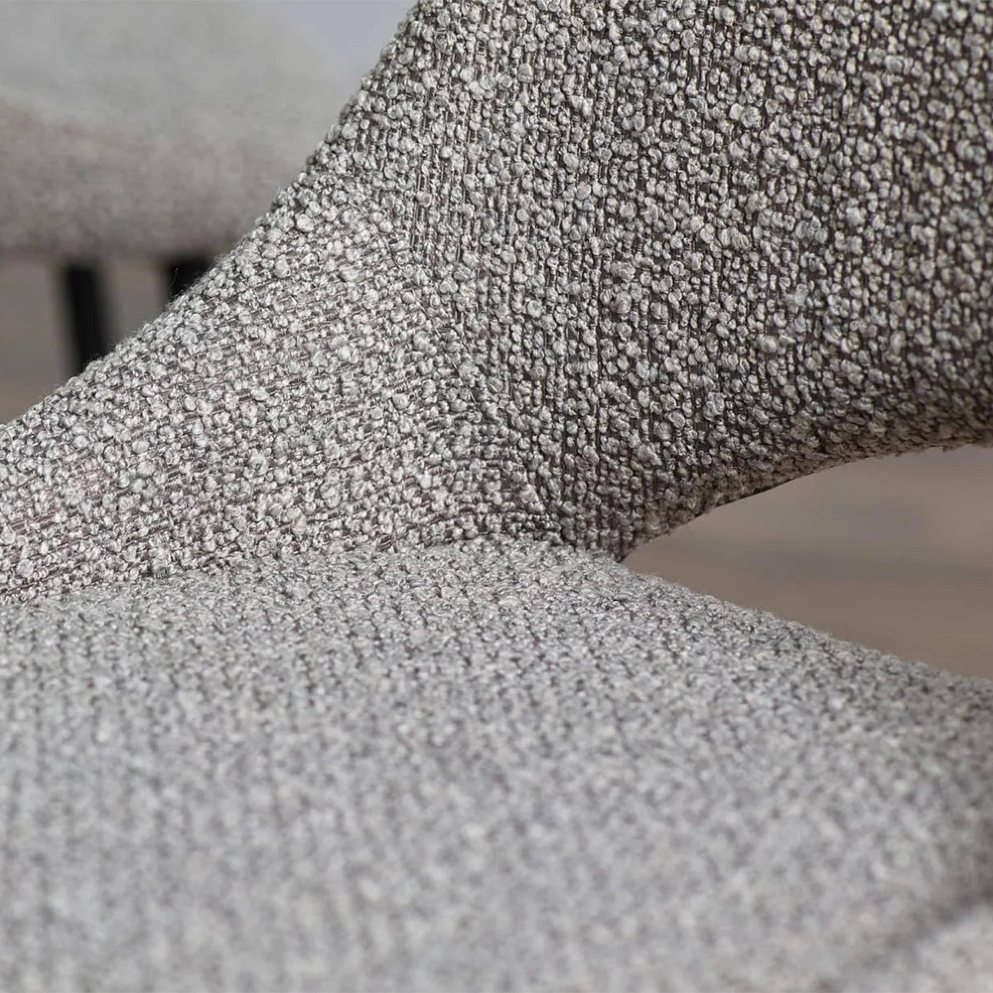 Iris Dining Chair - Set of 2 - Grey Boucle Fabric