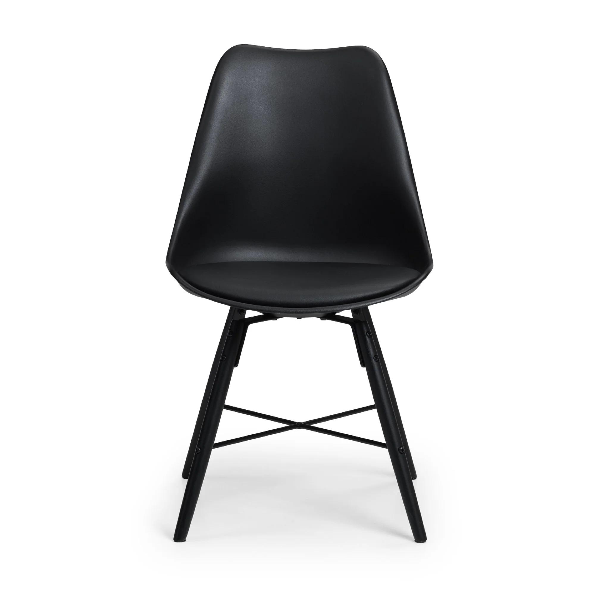 Kari Dining Chair - Set of 2 - Black Faux Leather