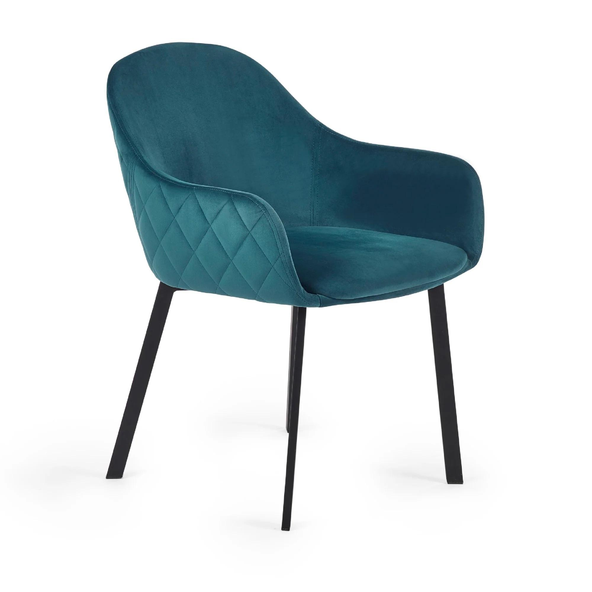 Lima Dining Chair - Set of 2 - Teal Fabric