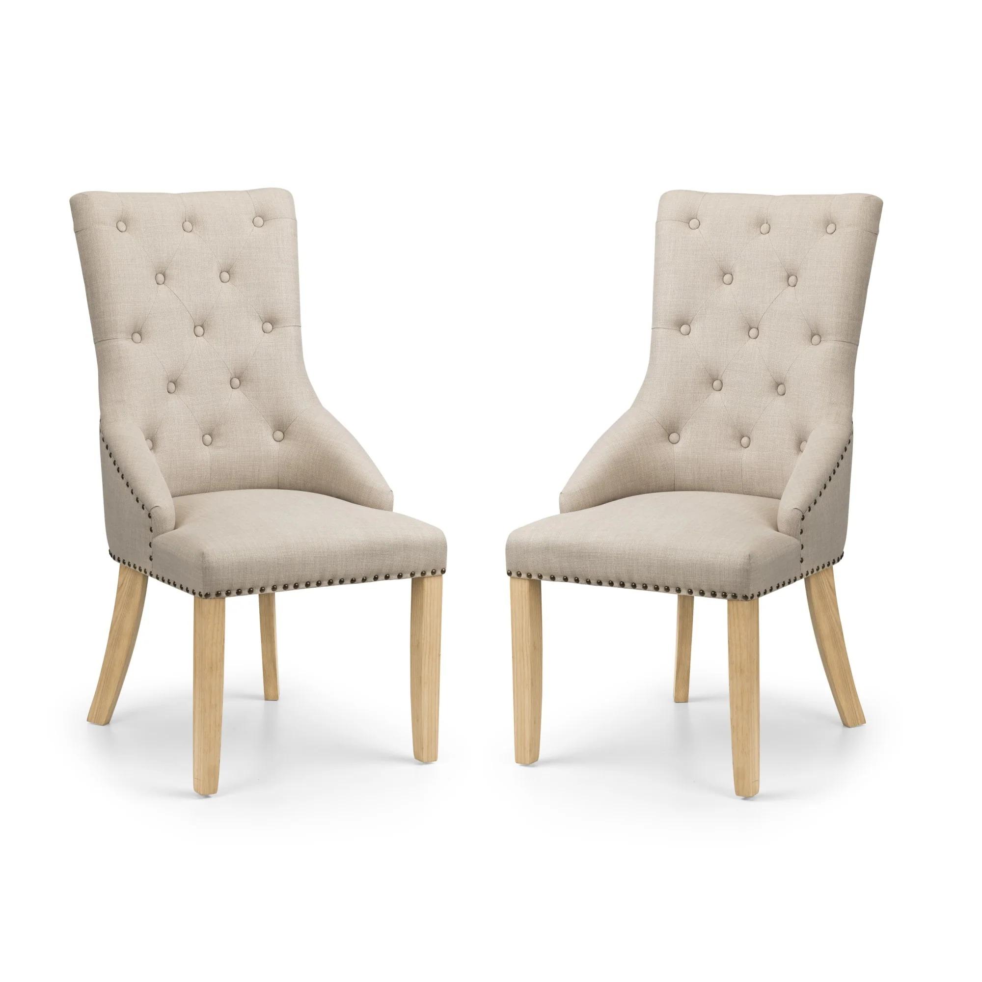 Loire Dining Chair - Set of 2 - Oatmeal Fabric