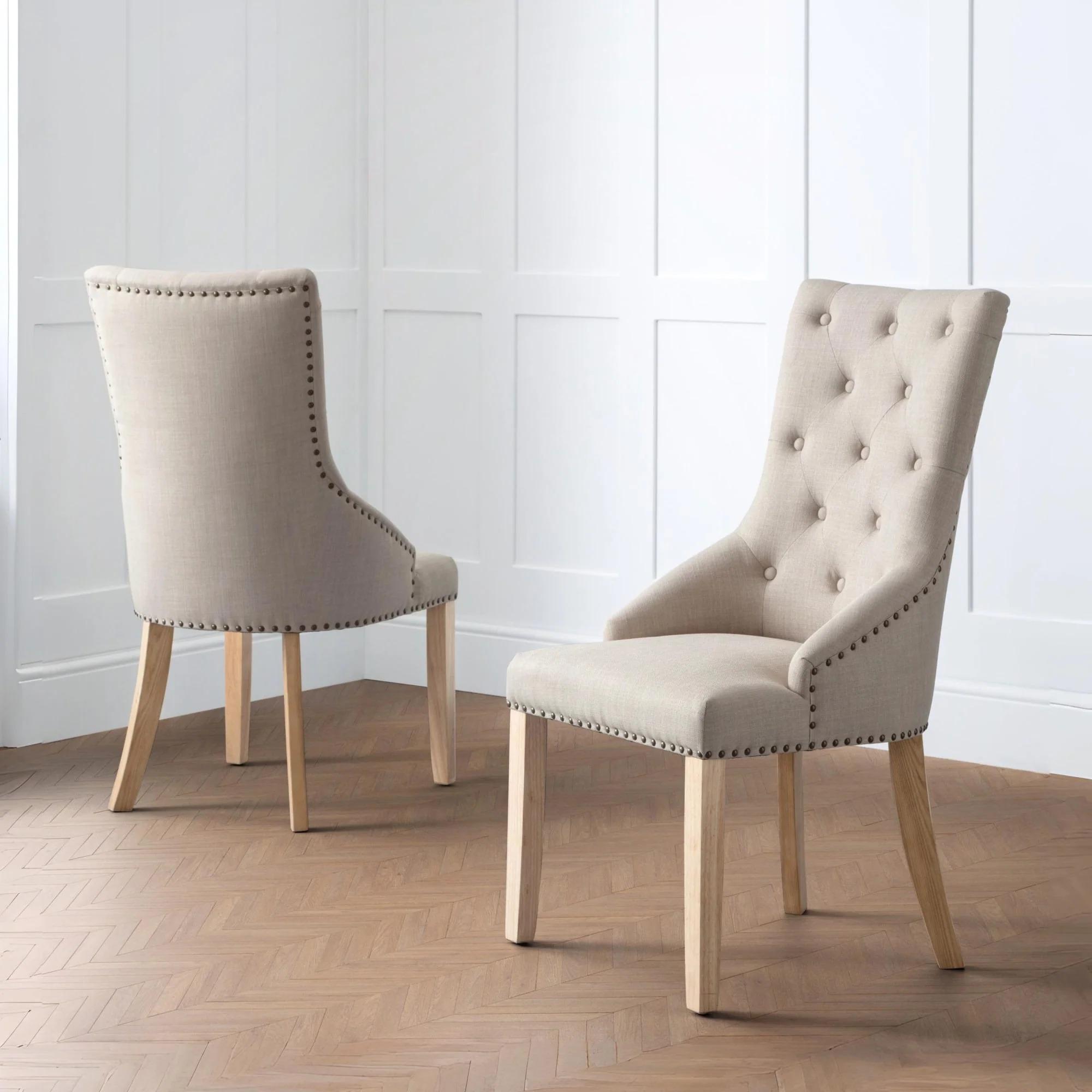 Loire Dining Chair - Set of 2 - Oatmeal Fabric