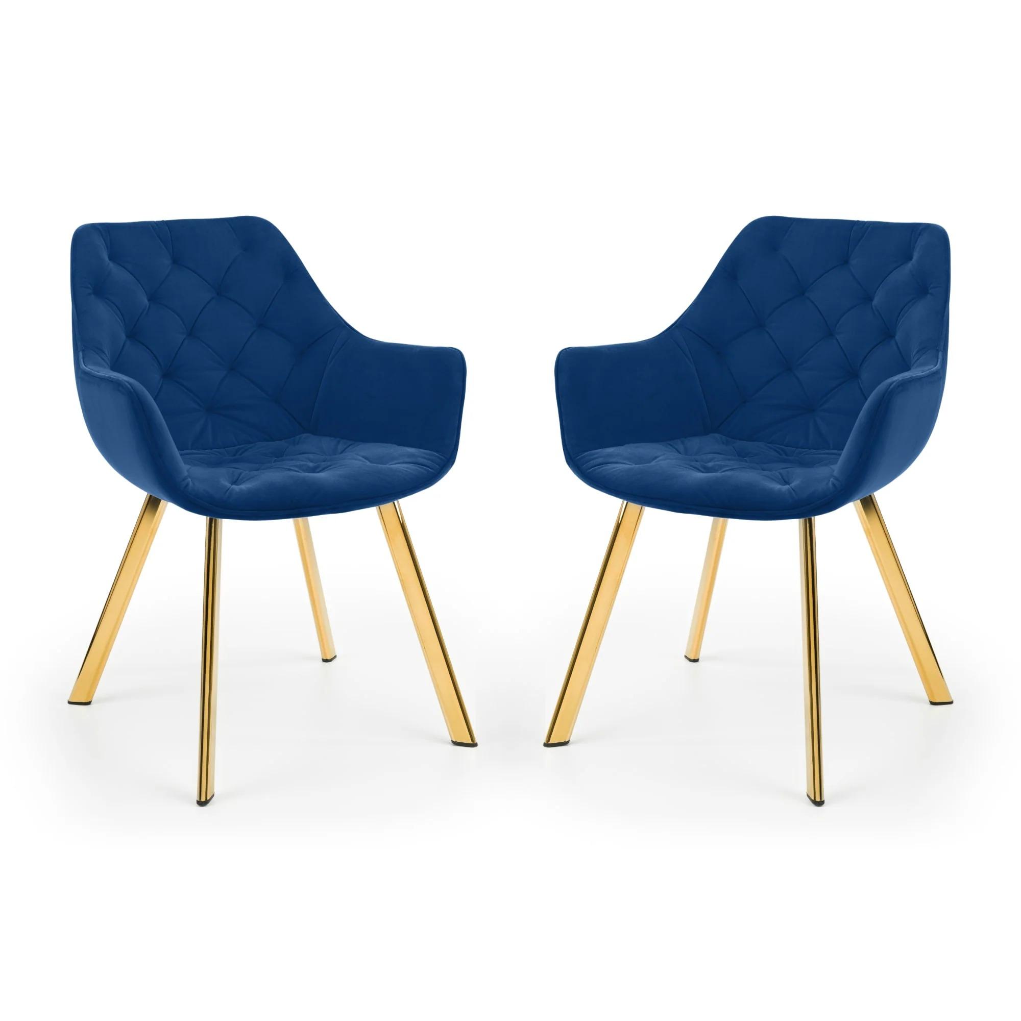 Lorenzo Dining Chair - Set of 2 - Blue Fabric