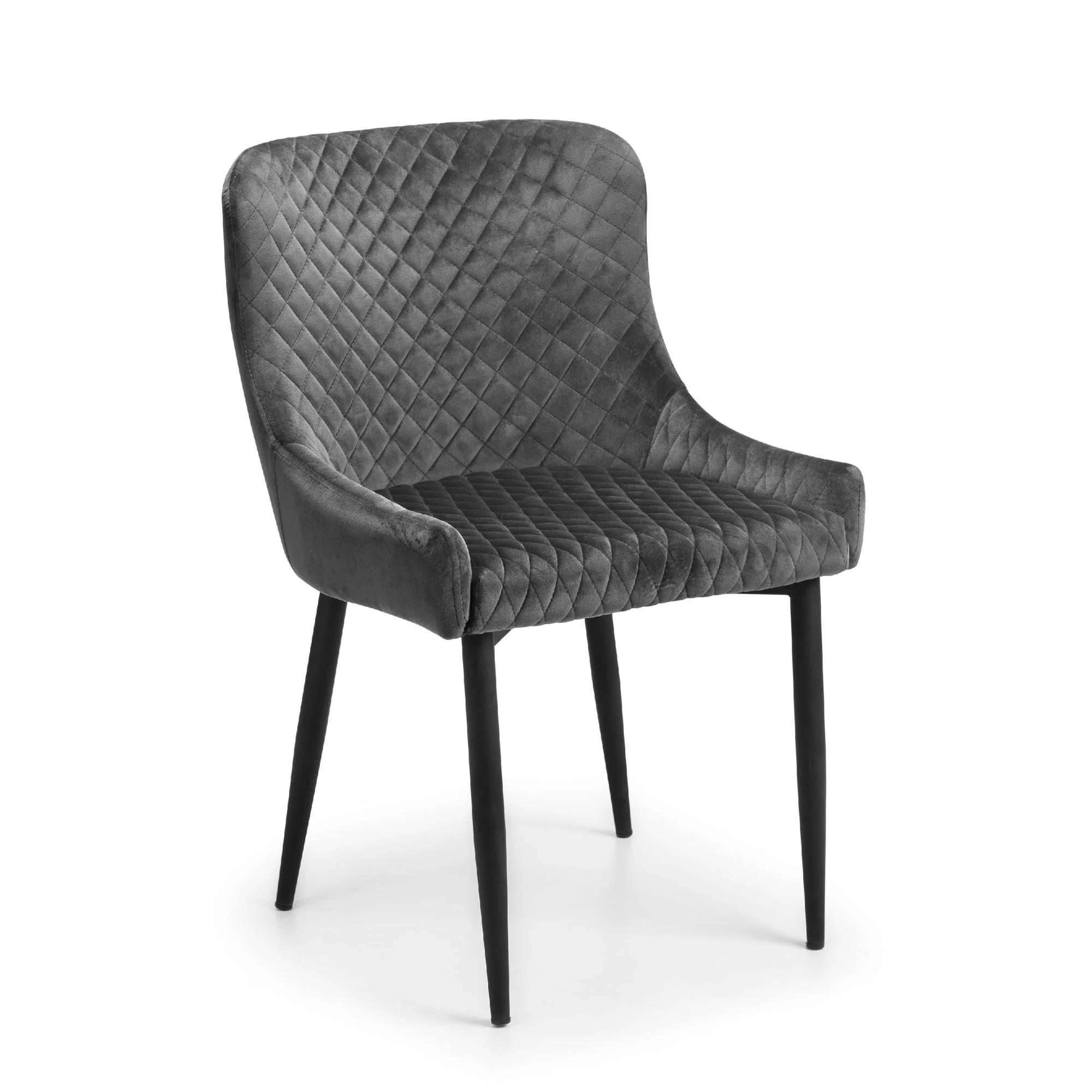 Luxe Dining Chair - Set of 2 - Grey Fabric