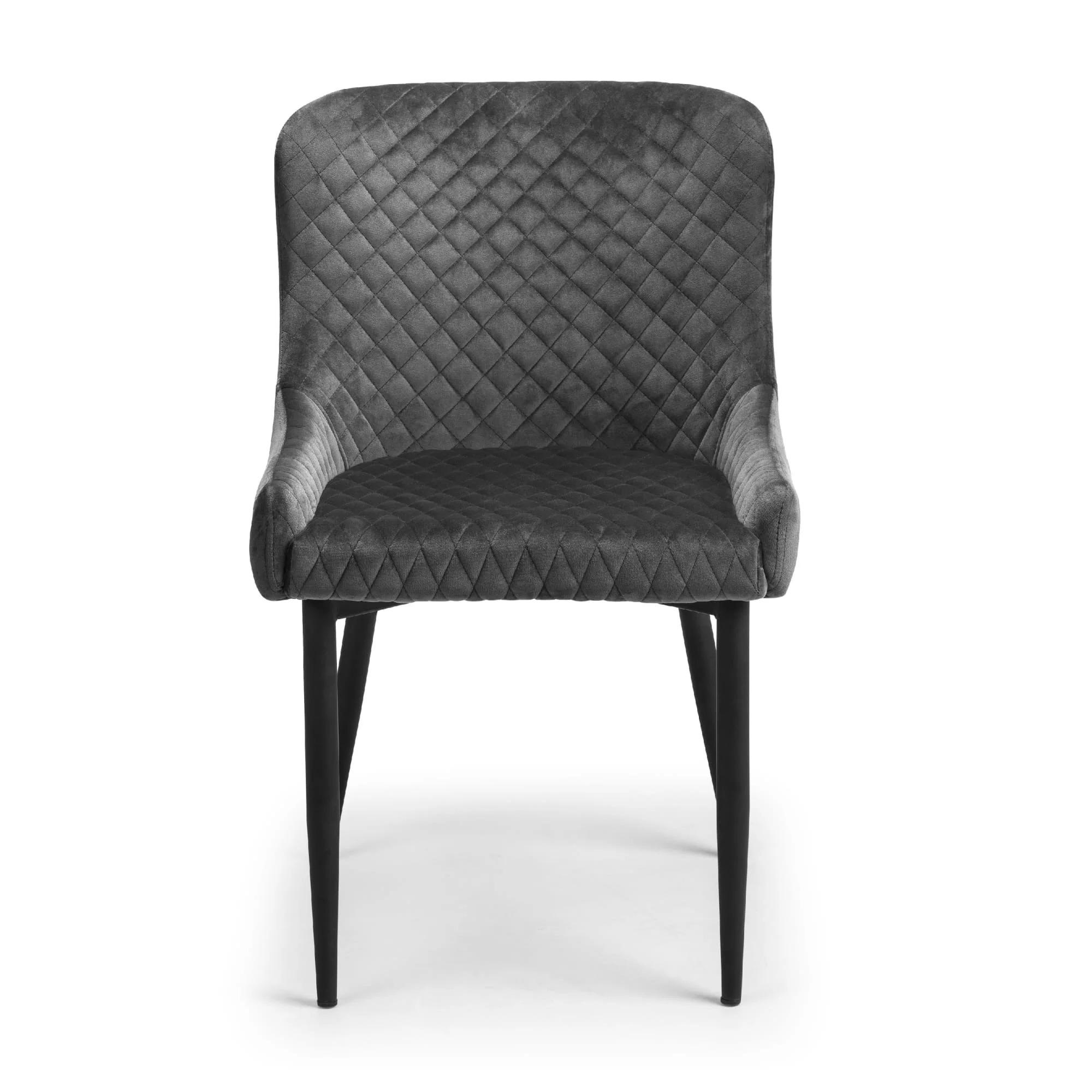 Luxe Dining Chair - Set of 2 - Grey Fabric