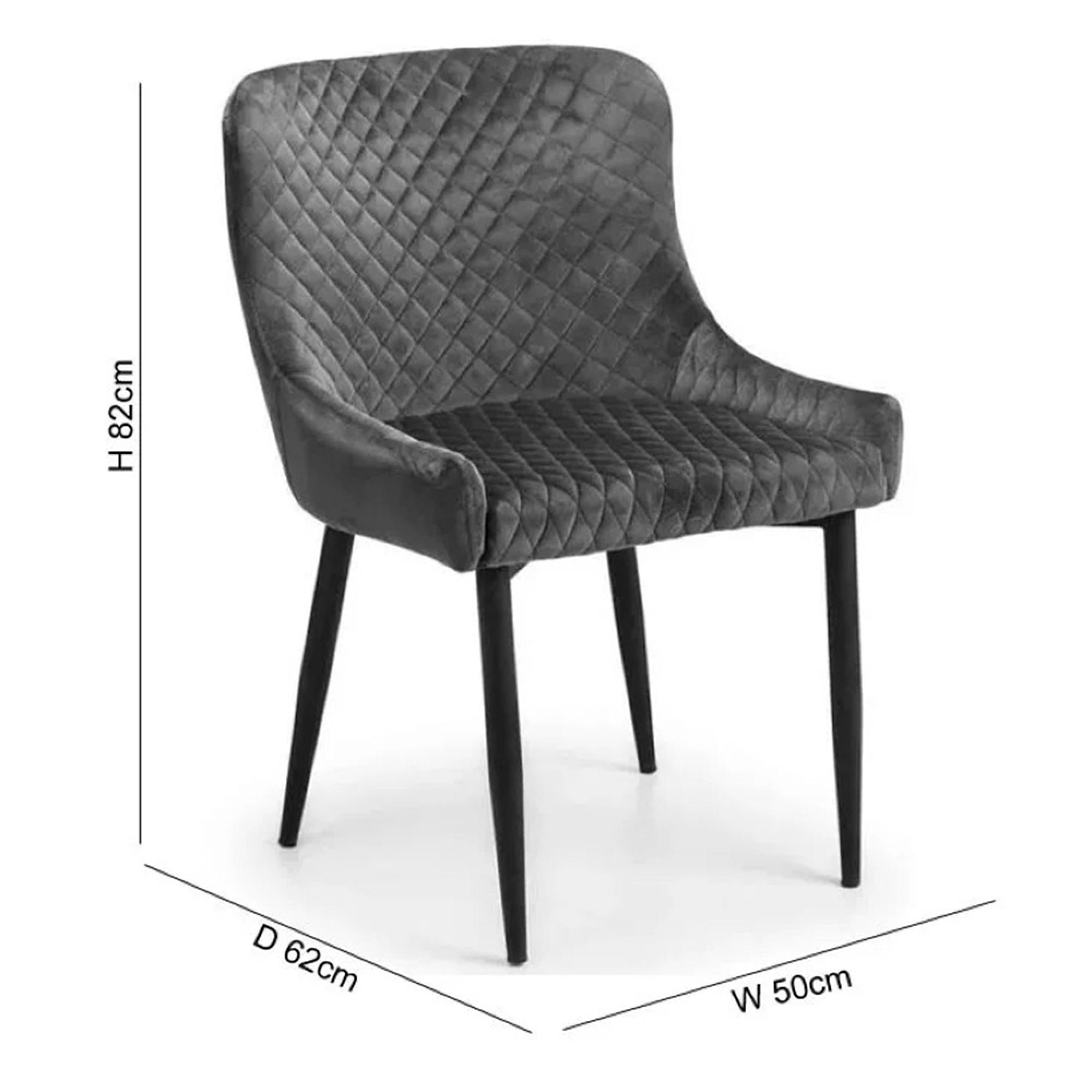 Luxe Dining Chair - Set of 2 - Grey Fabric