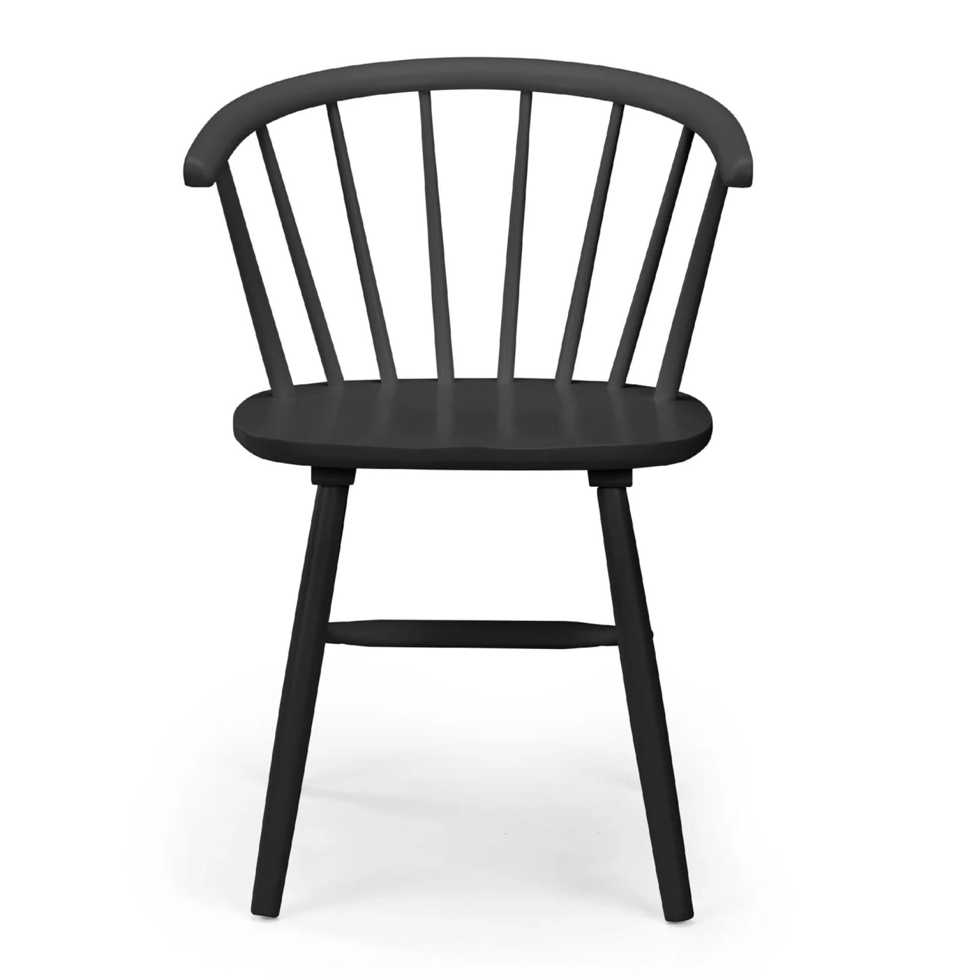 Modena Dining Chair - Set of 2 - Spindle Back - Black
