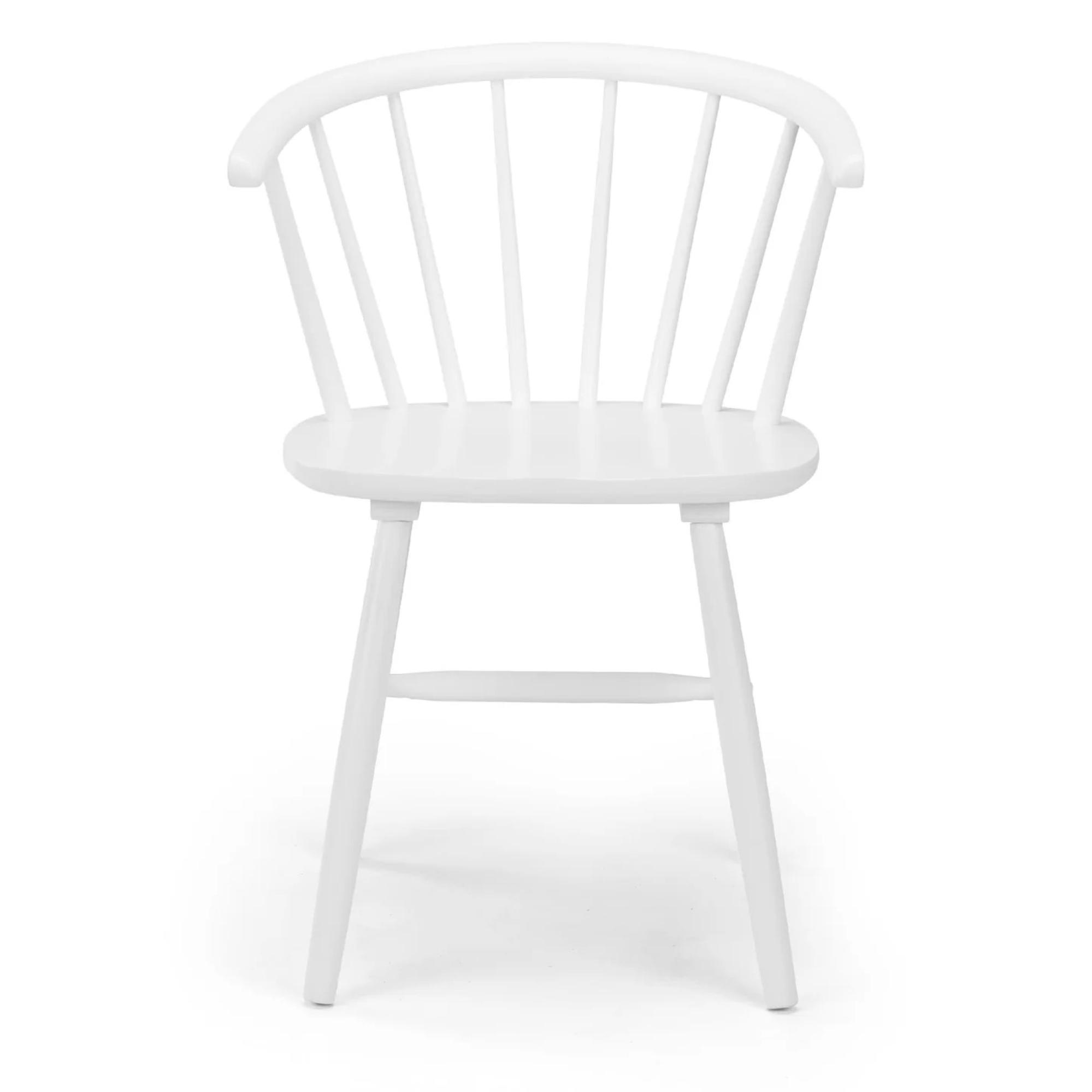 Modena Dining Chair - Set of 2 - Spindle Back - White