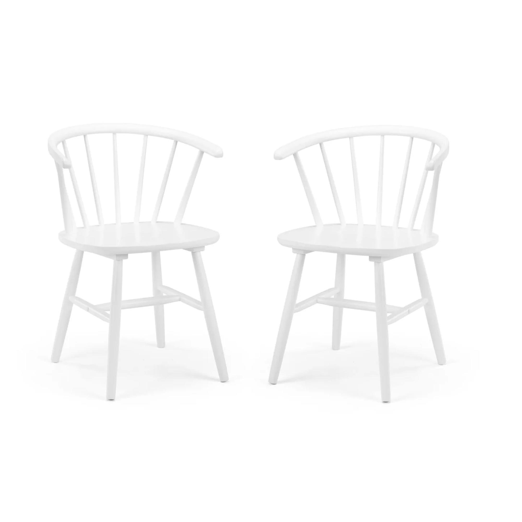 Modena Dining Chair - Set of 2 - Spindle Back - White