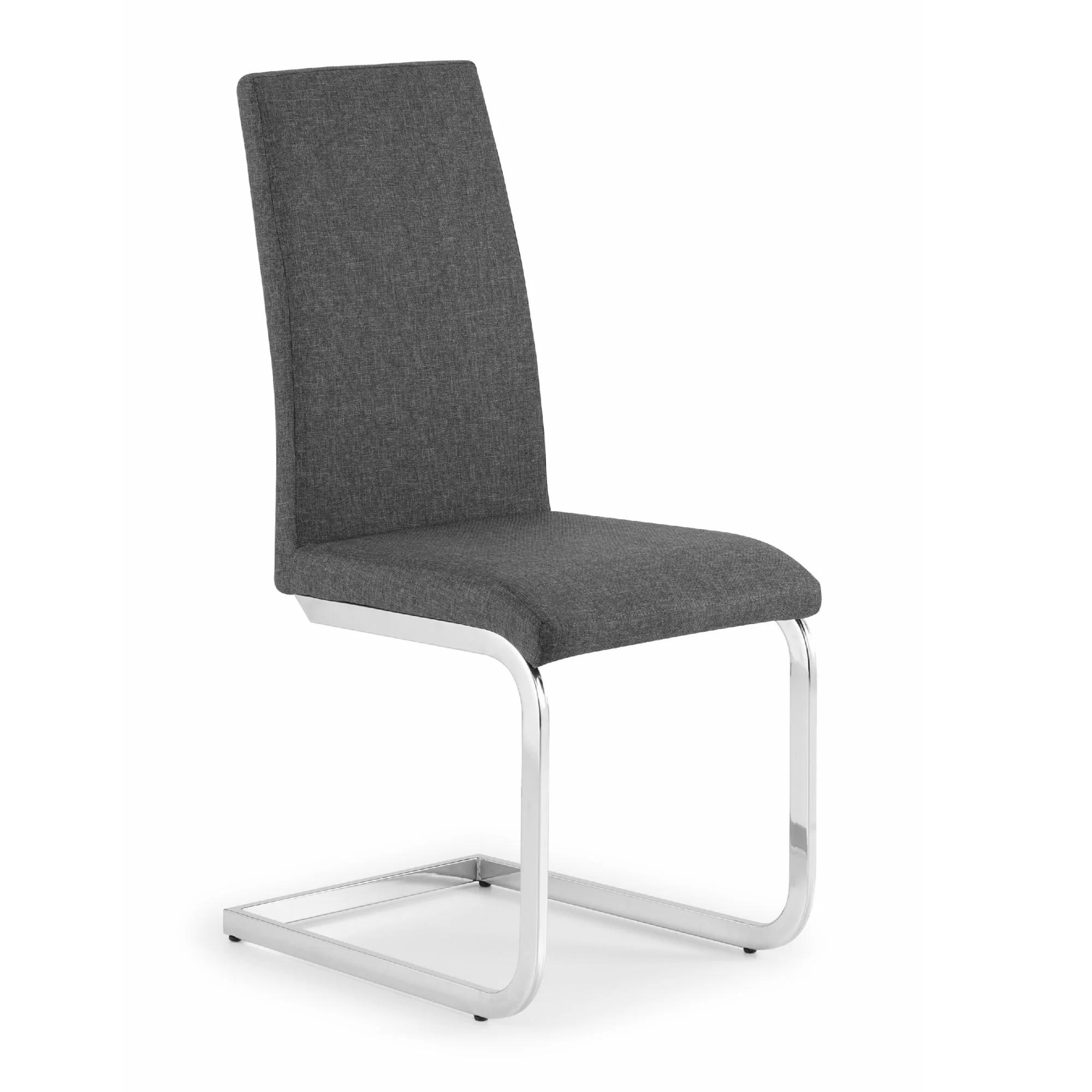 Roma Cantilever Dining Chair - Set of 2 - Grey Fabric