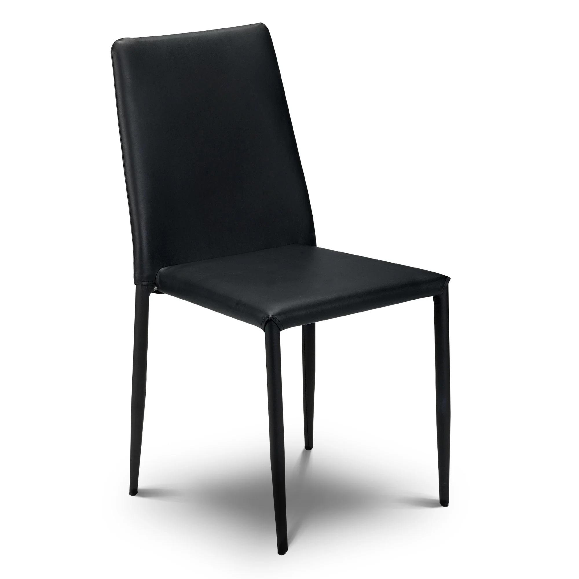 Jazz Dining Chair - Set of 4 - Black Faux Leather