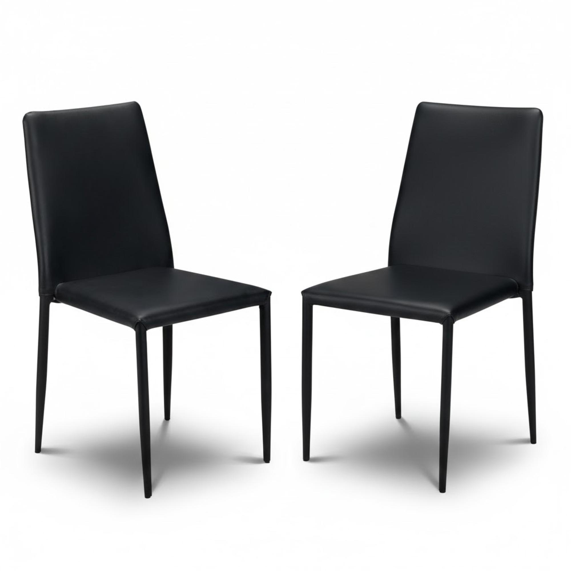Jazz Dining Chair - Set of 4 - Black Faux Leather