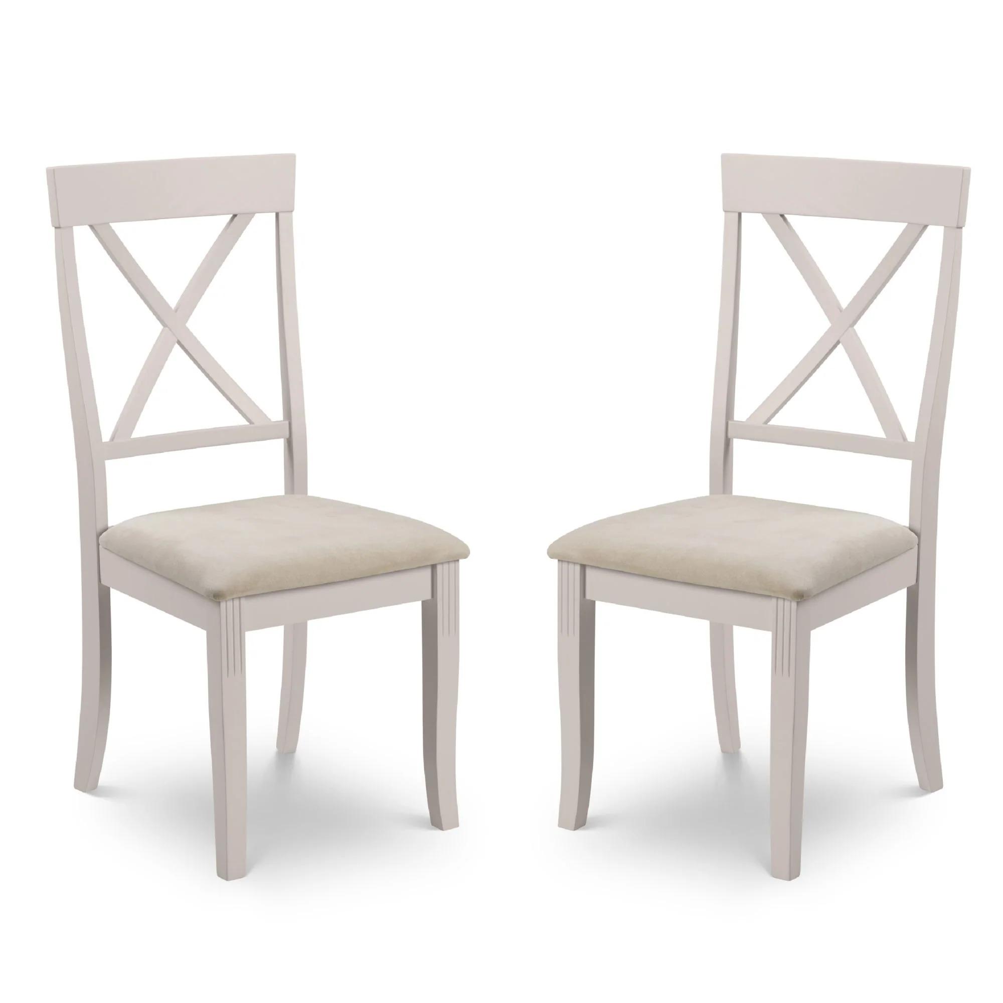 Davenport Dining Chair - Set of 2 - Cross Back - Grey