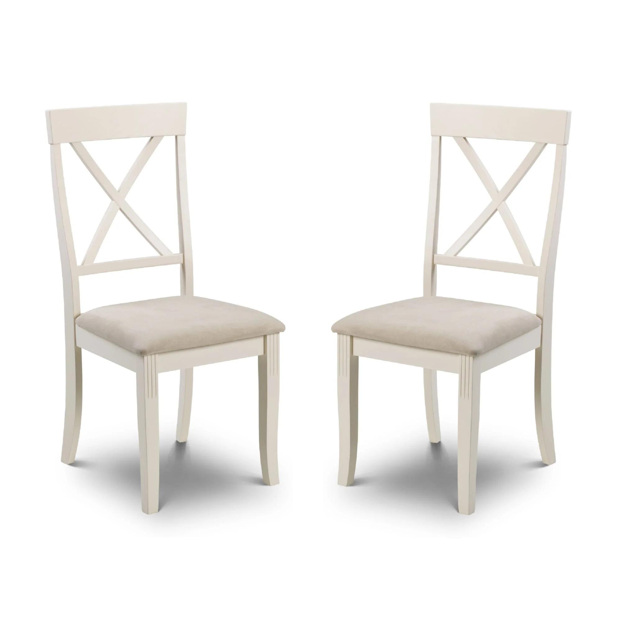 Davenport Dining Chair - Set of 2 - Cross Back - Ivory